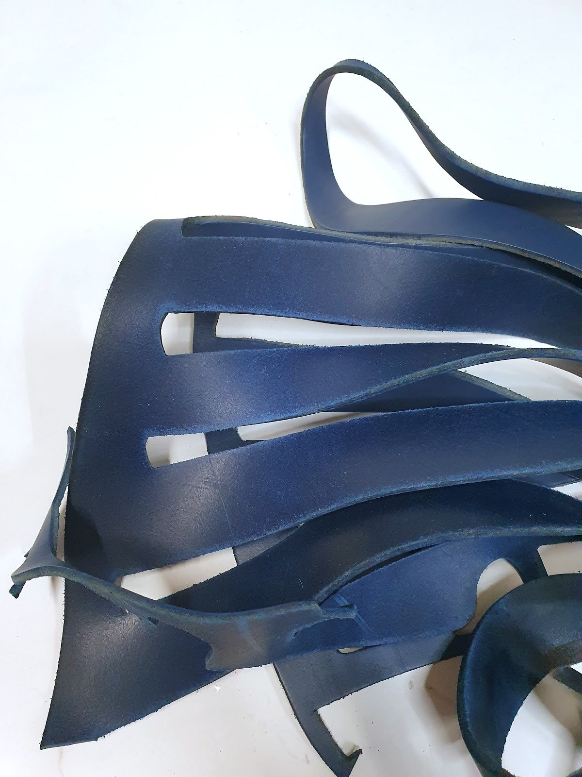 Leather, Offcuts, Blue