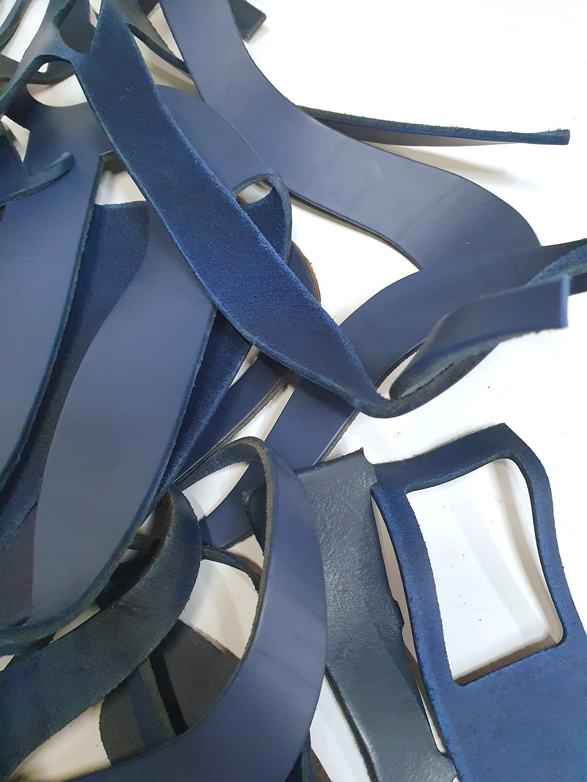 Leather, Offcuts, Blue