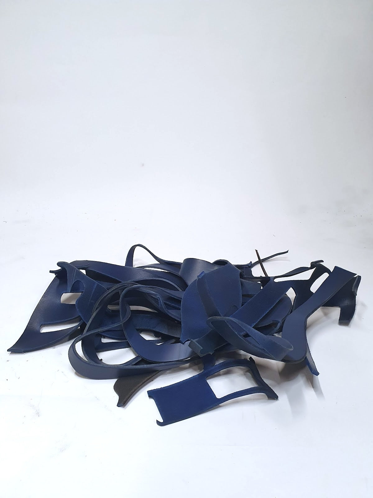Leather, Offcuts, Blue