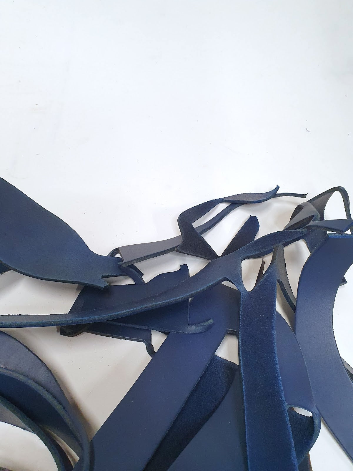Leather, Offcuts, Blue