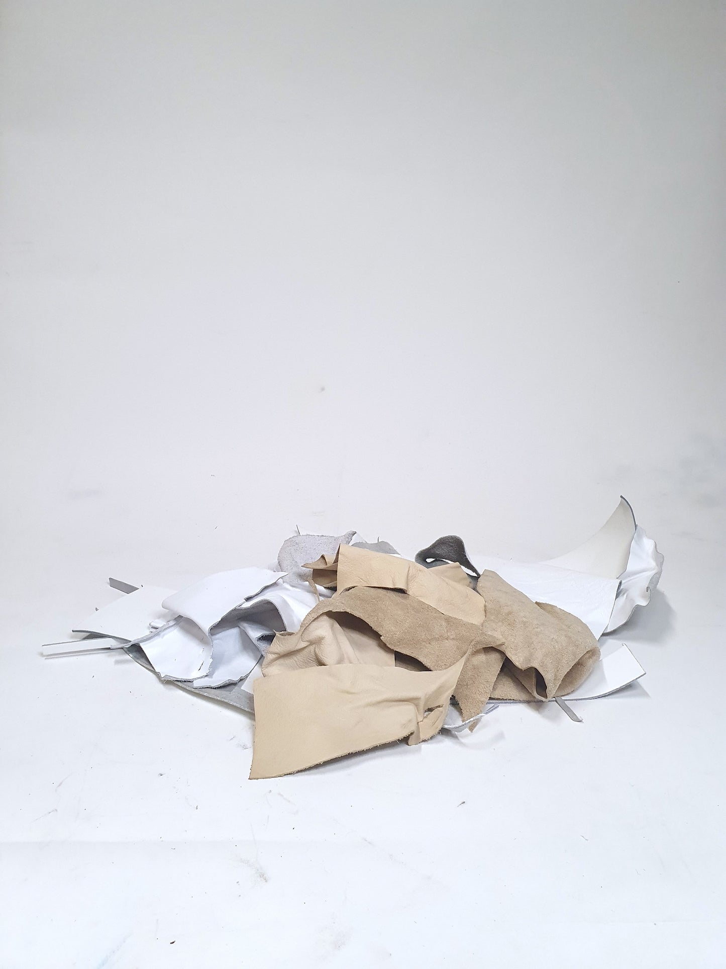 Leather, Offcuts, White Mix