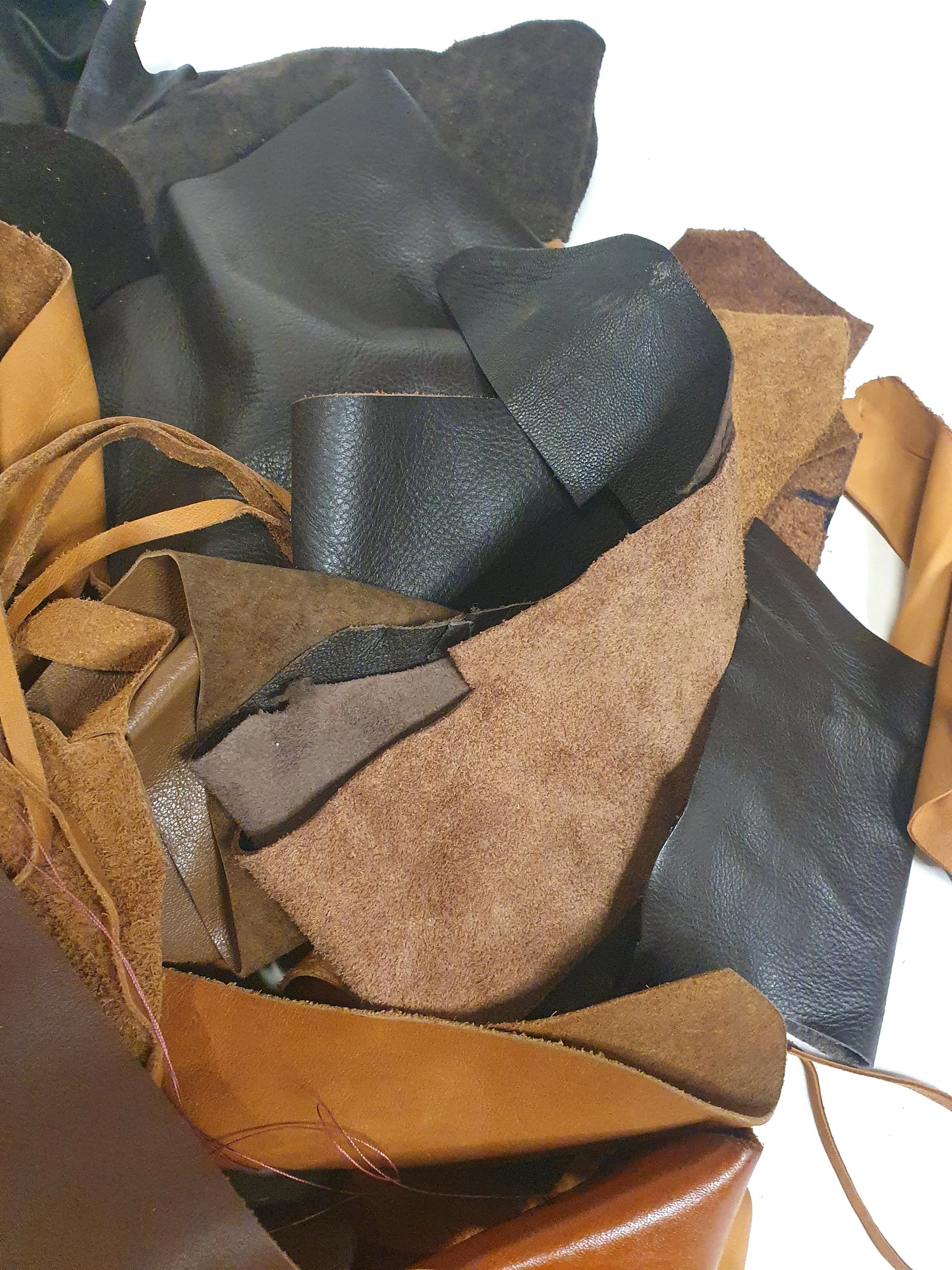 Leather, Offcuts, Brown Mix