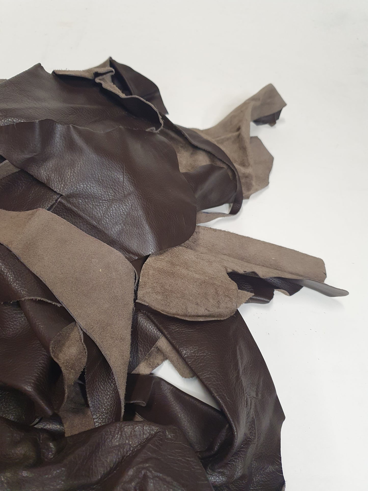 Leather, Offcuts, Dark Brown