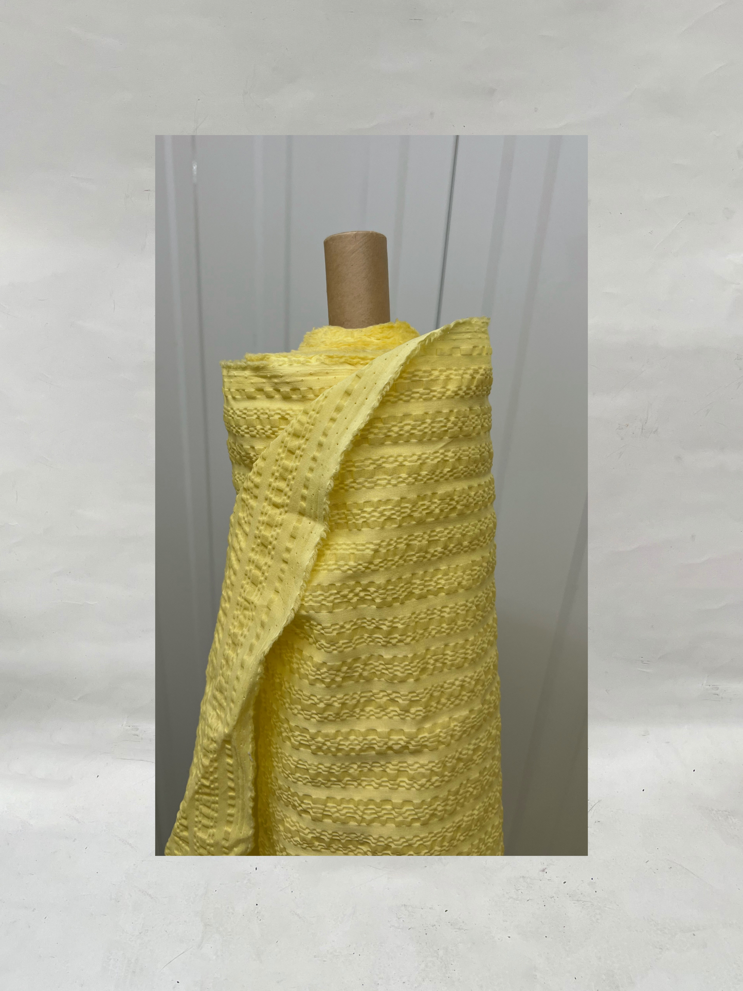 Fabric, Ripple Weave Seersucker from Japan, 100% Cotton, Light Yellow