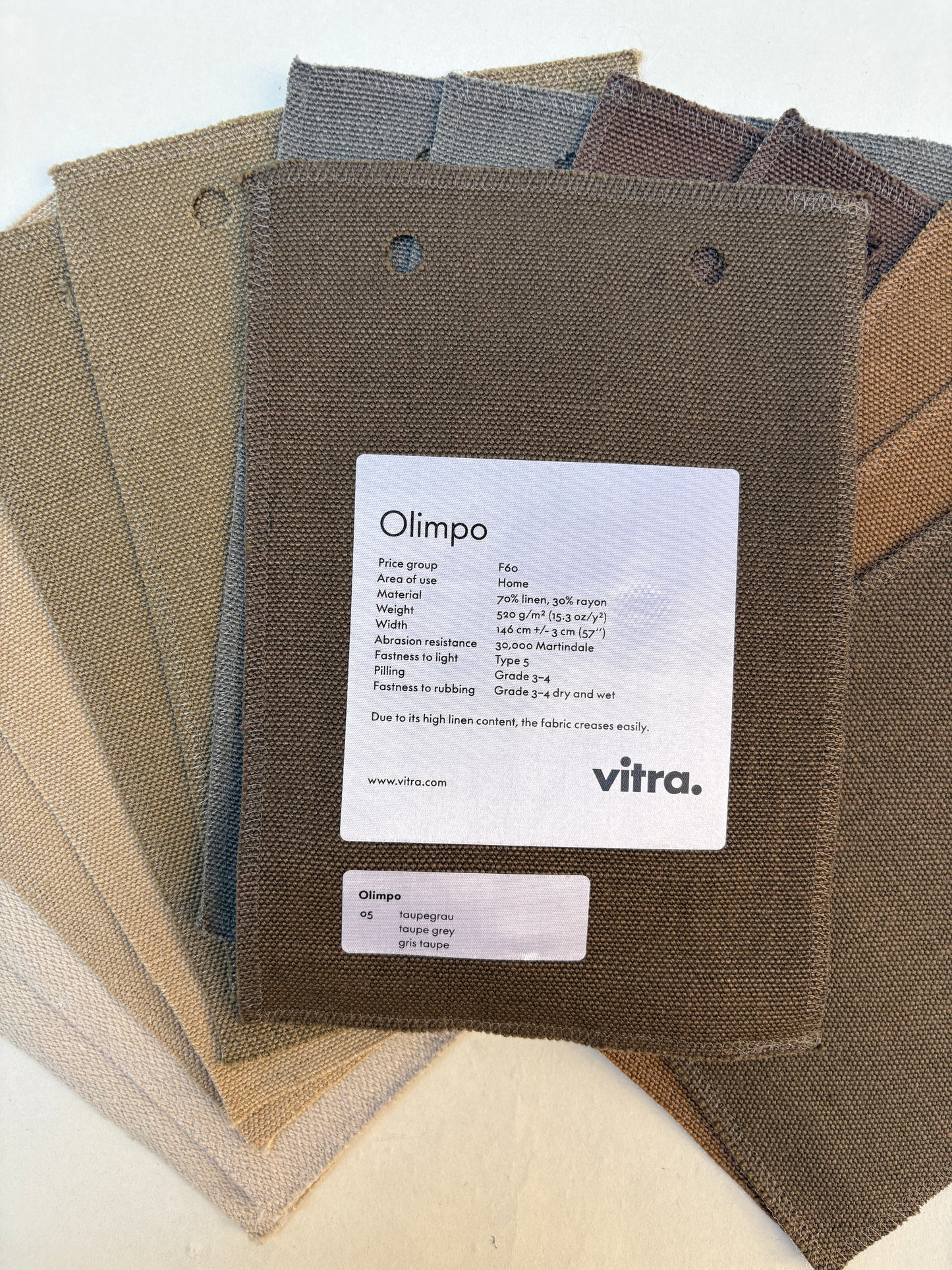 Desert Tonal Fabric Sample Bundle of 14 from Vitra *ONE-OFF*