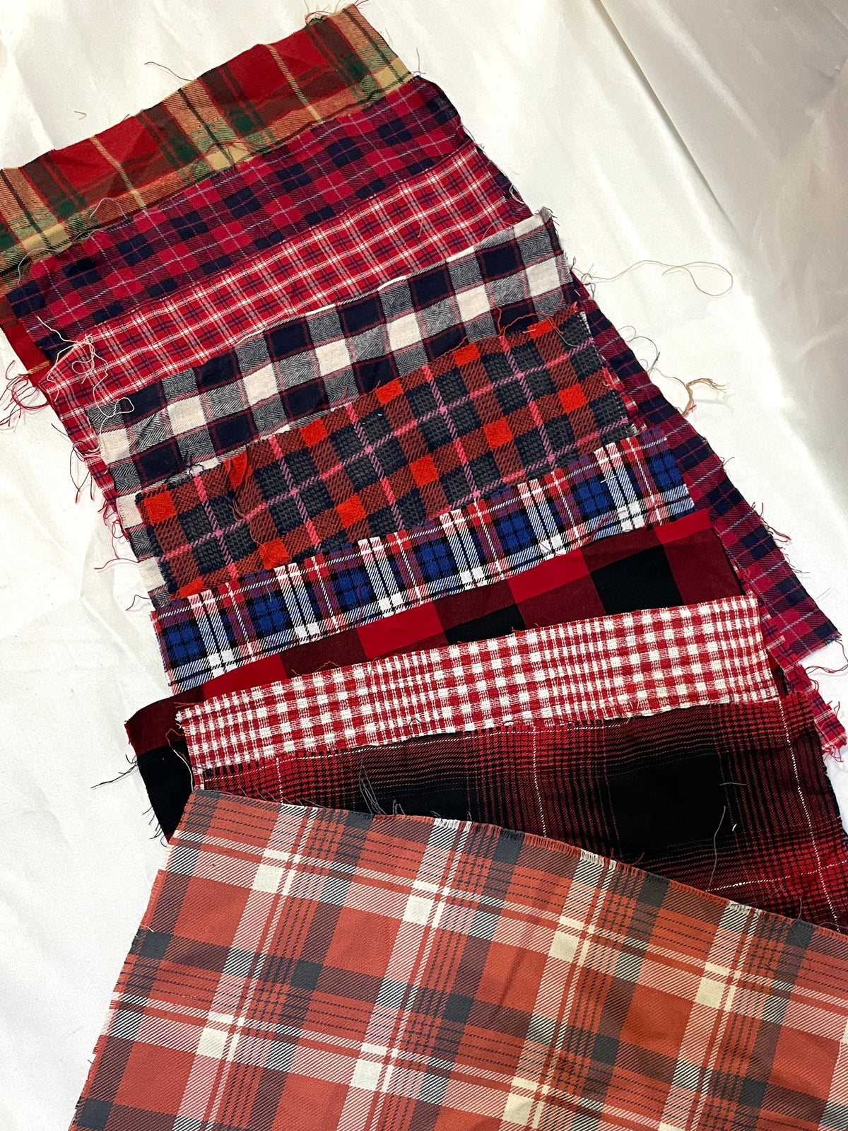 Checkered Red Tonal Cotton Fabric Sample from Nobody’s Child Bundle of 10 *ONE-OFF*