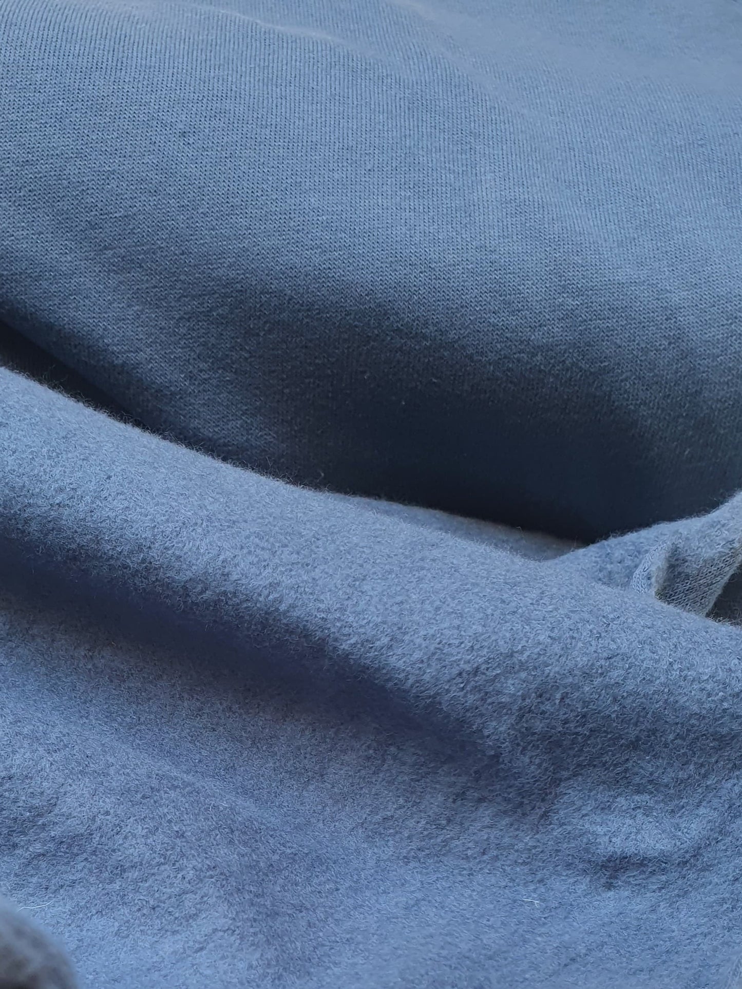 Fabric, Brushed Jersey, Cotton Blend, Blue, End of Roll