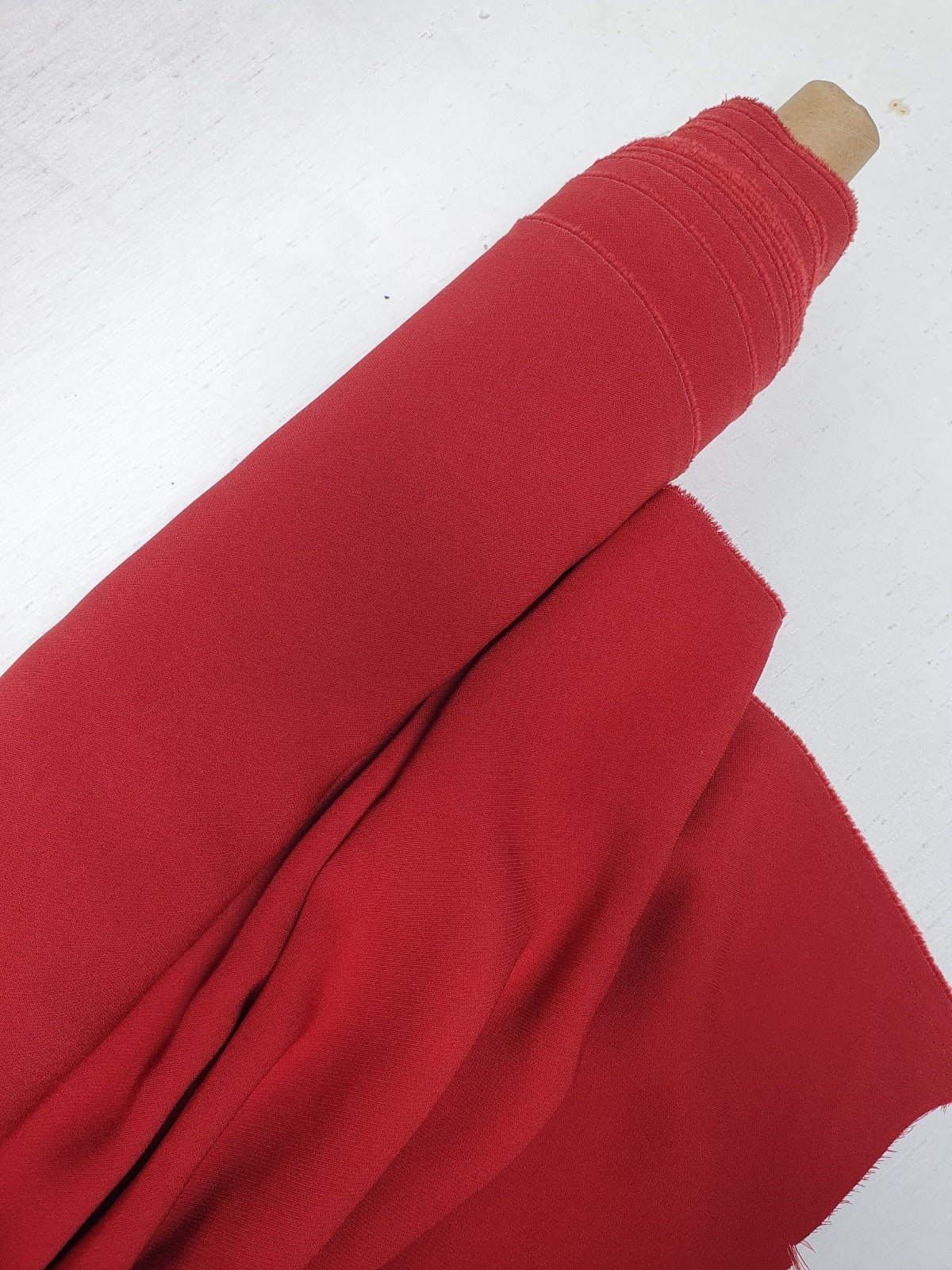 Fabric, Twill, Red, Medium Weight, End of Roll