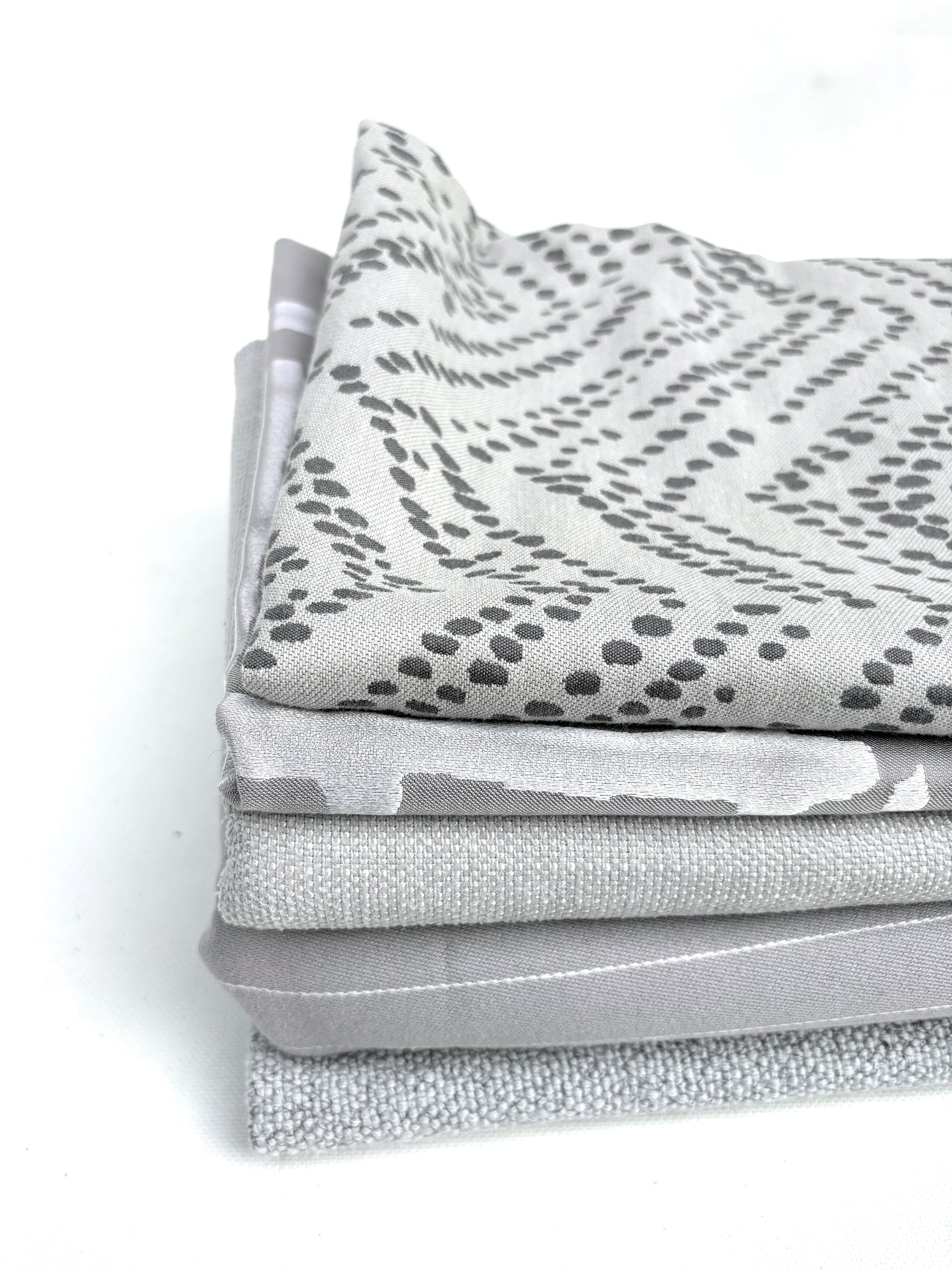 Grey Tone Textured Fabric, Medium Pieces, Heavyweight, Mixed Bundle