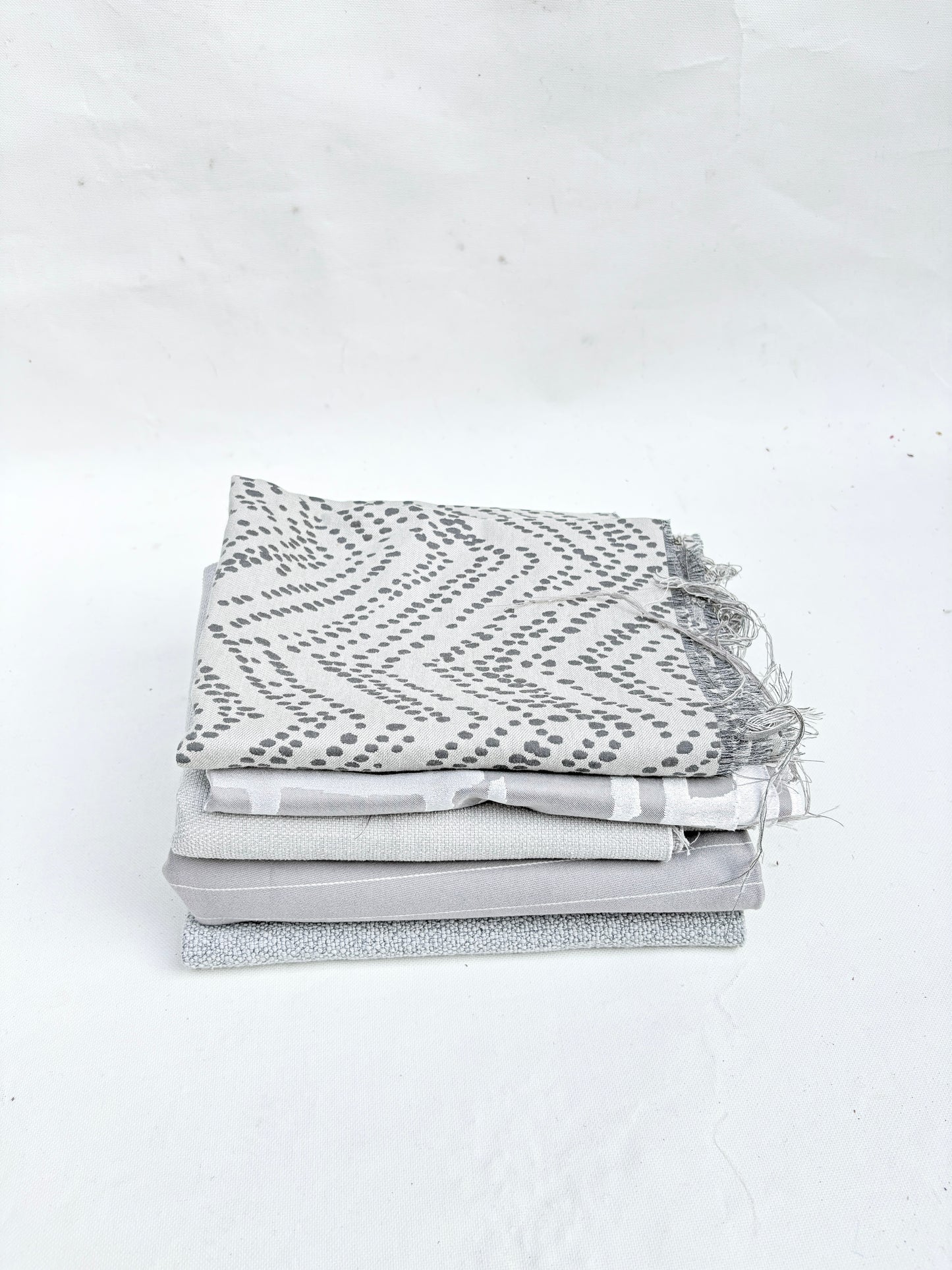 Grey Tone Textured Fabric, Medium Pieces, Heavyweight, Mixed Bundle