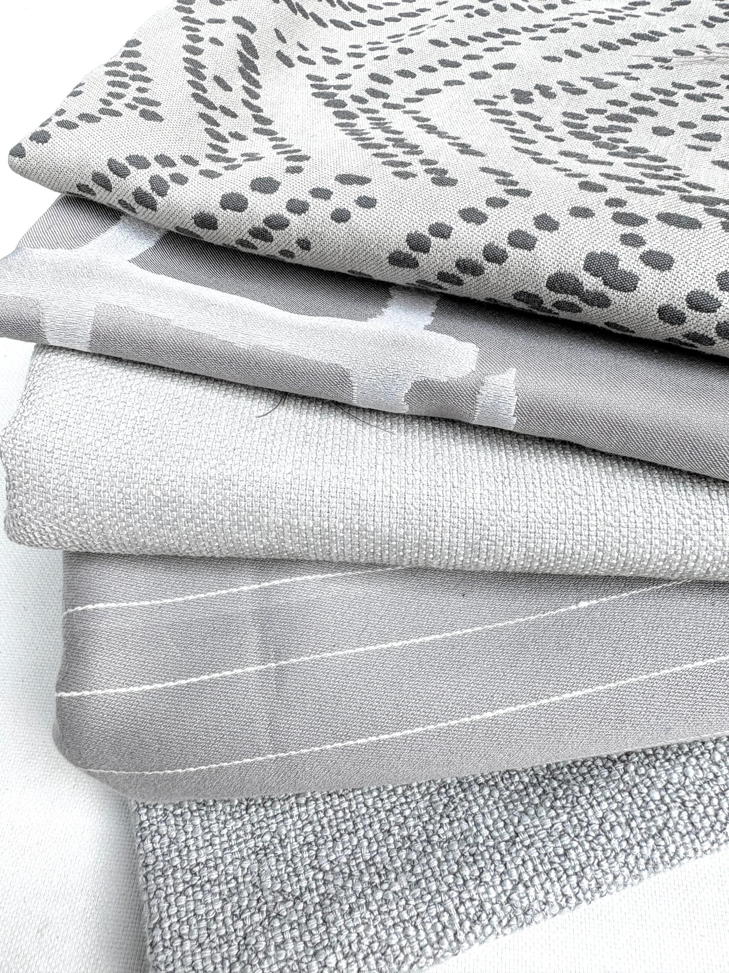 Grey Tone Textured Fabric, Medium Pieces, Heavyweight, Mixed Bundle