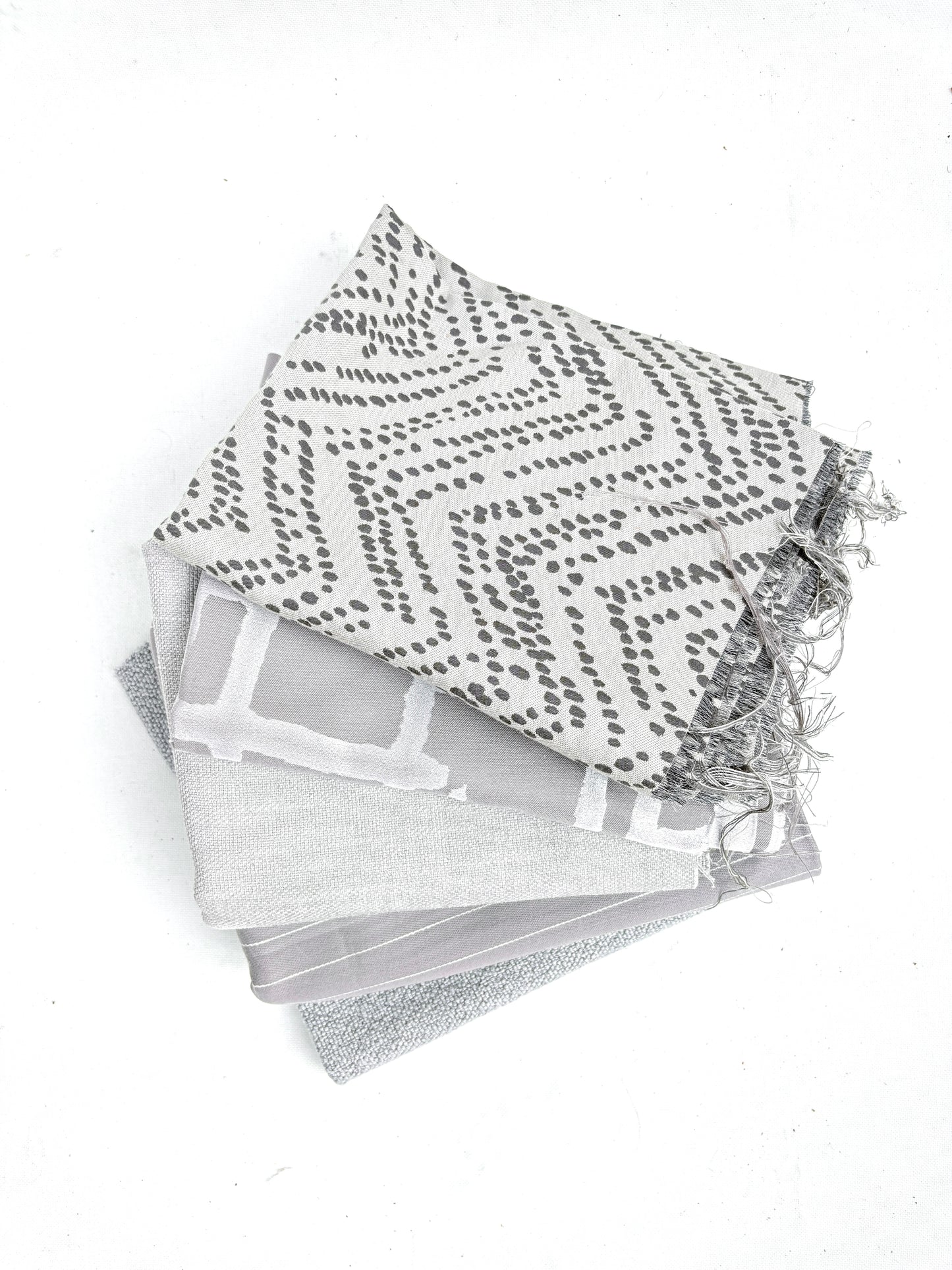 Grey Tone Textured Fabric, Medium Pieces, Heavyweight, Mixed Bundle