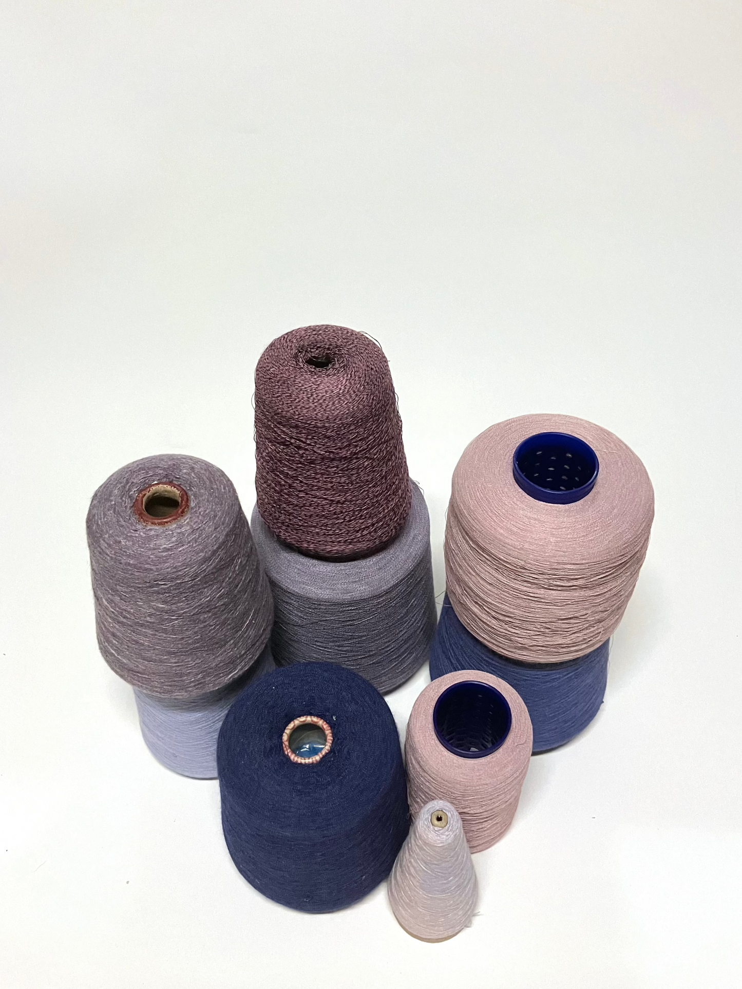 Yarn, Cones, Range of Pink/Purple Shades