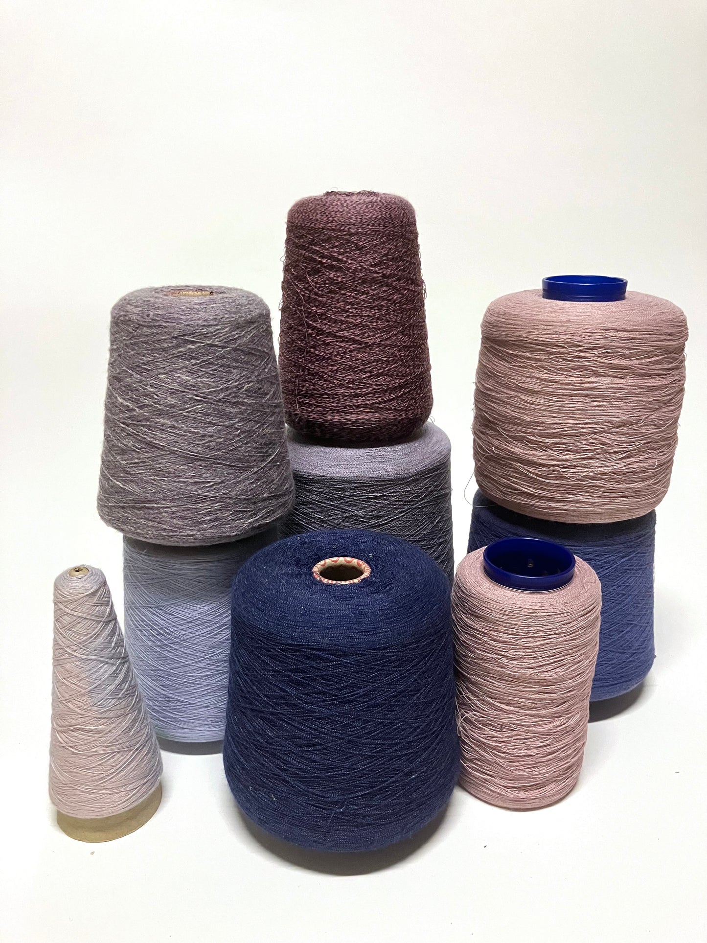 Yarn, Cones, Range of Pink/Purple Shades