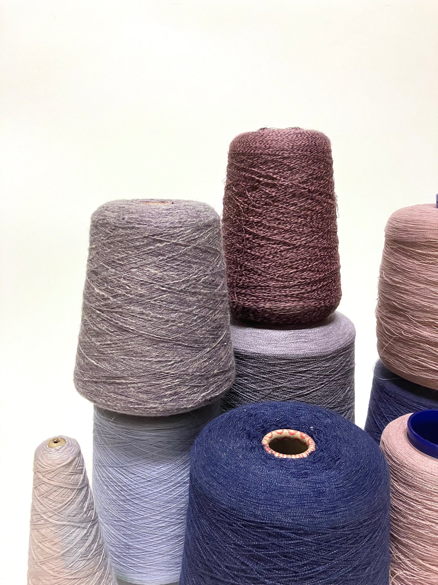 Yarn, Cones, Range of Pink/Purple Shades