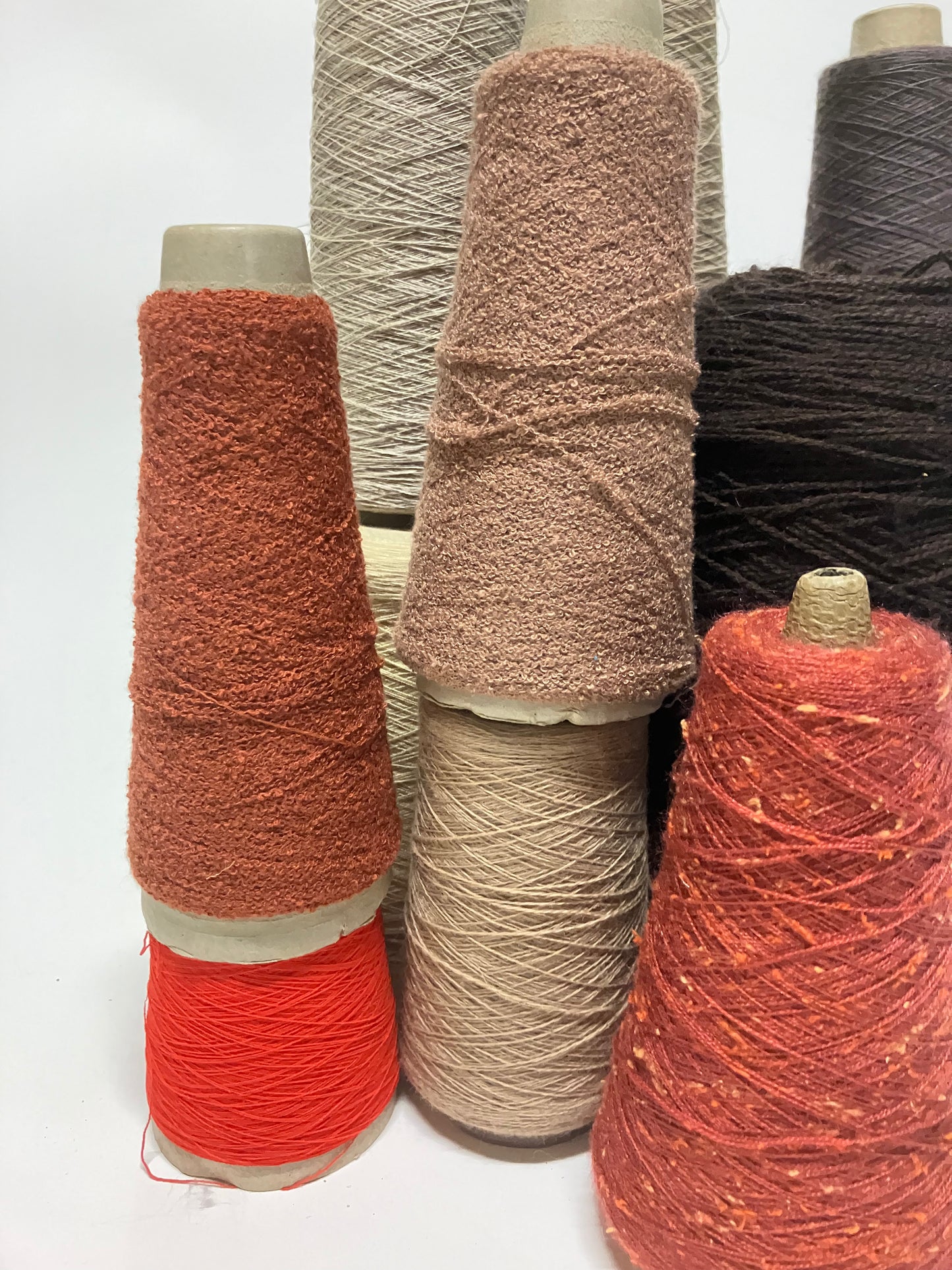 Yarn, Cones, Range of Brown/Red Shades