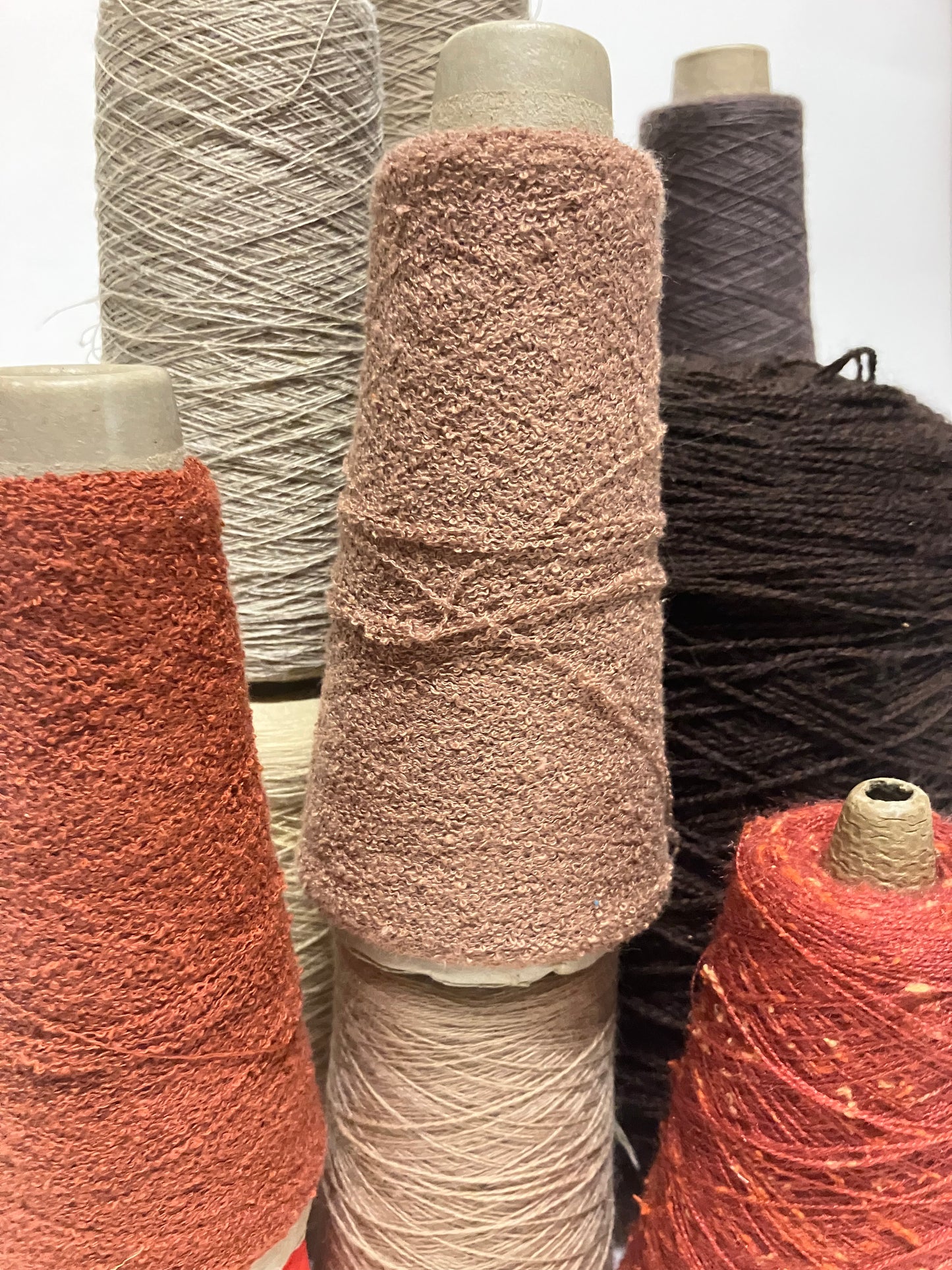 Yarn, Cones, Range of Brown/Red Shades