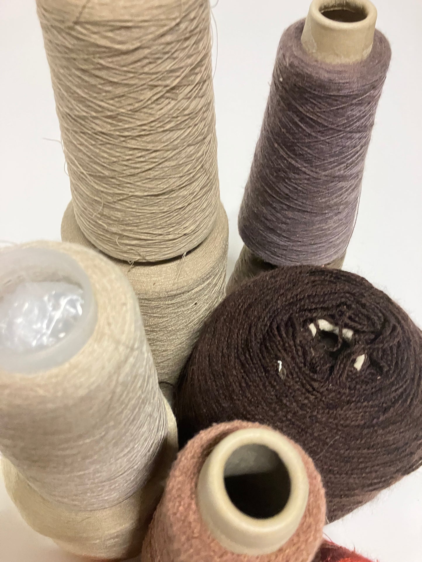 Yarn, Cones, Range of Brown/Red Shades