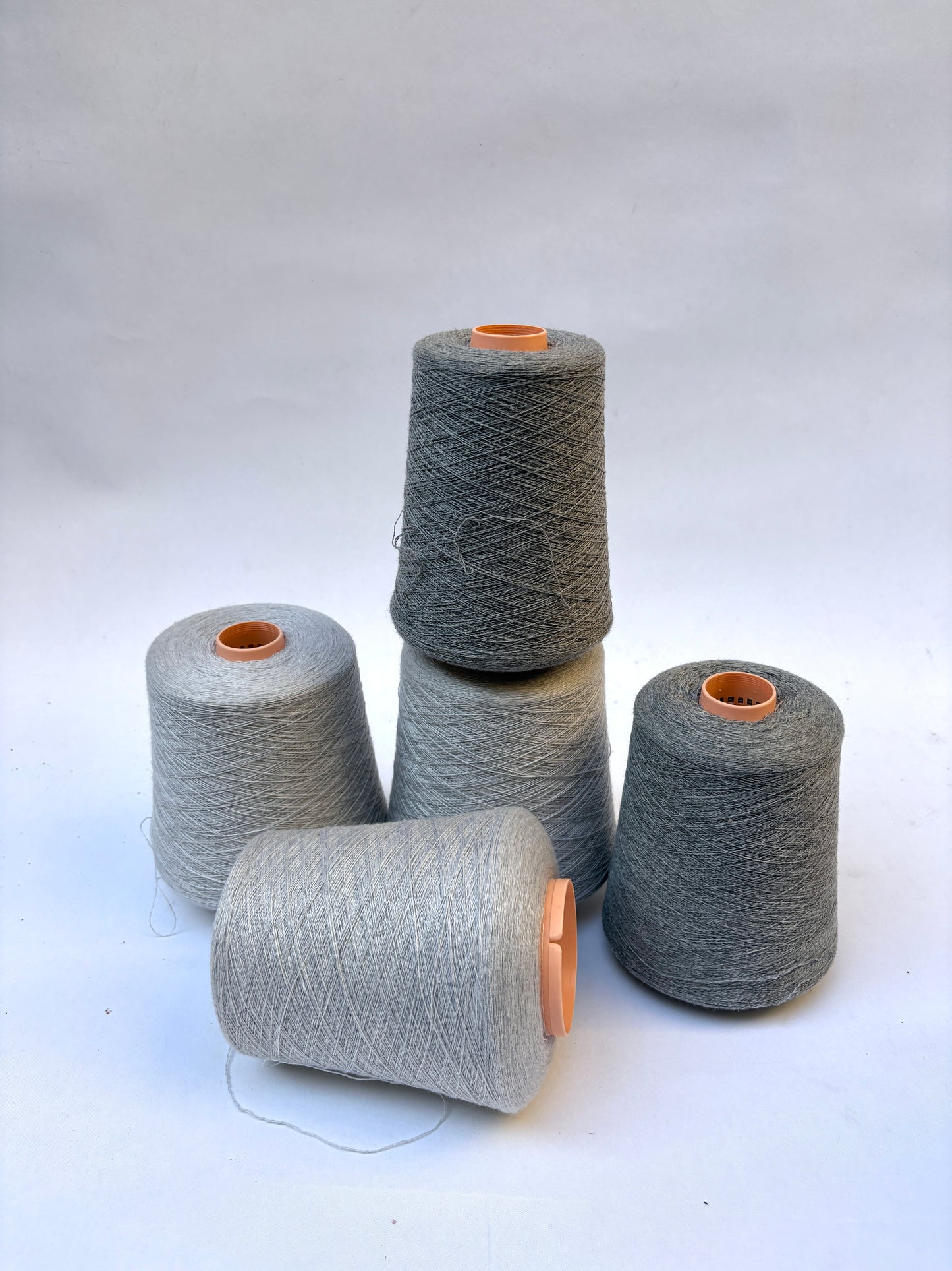Yarn Cones, Wool, Light Grey Shades Mixed