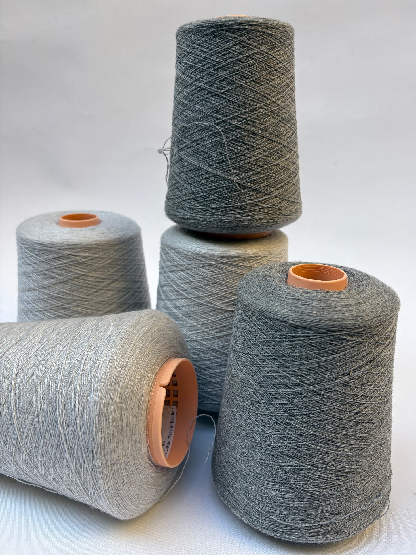 Yarn Cones, Wool, Light Grey Shades Mixed