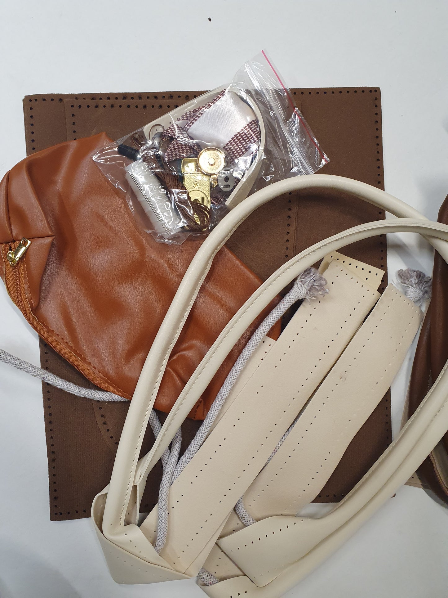 Bag DIY Kit, Tote Bag, Brown-Beige