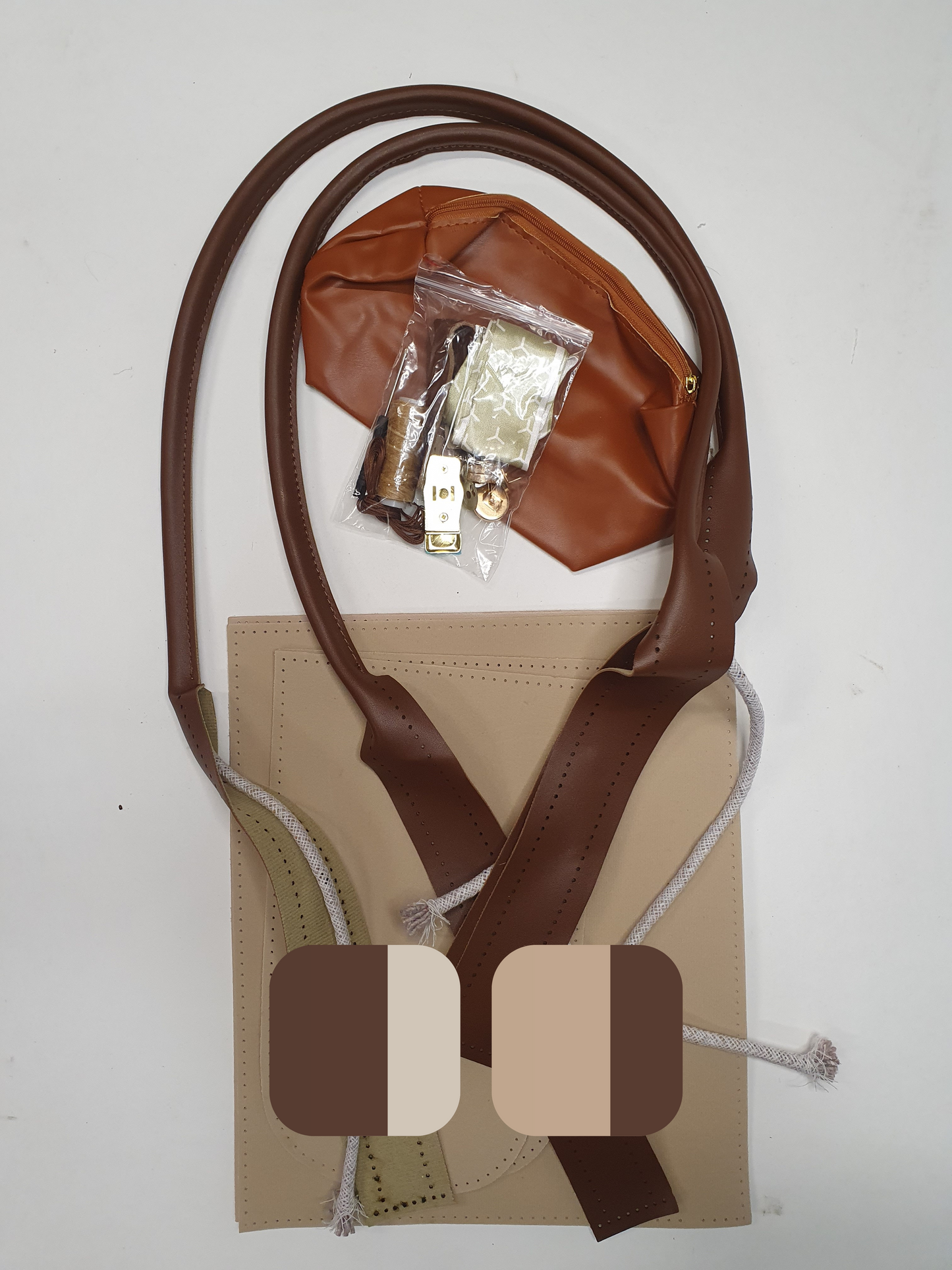 Bag DIY Kit, Tote Bag, Brown-Beige