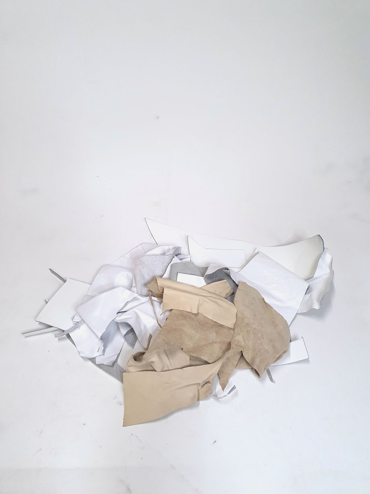 Leather, Offcuts, White Mix