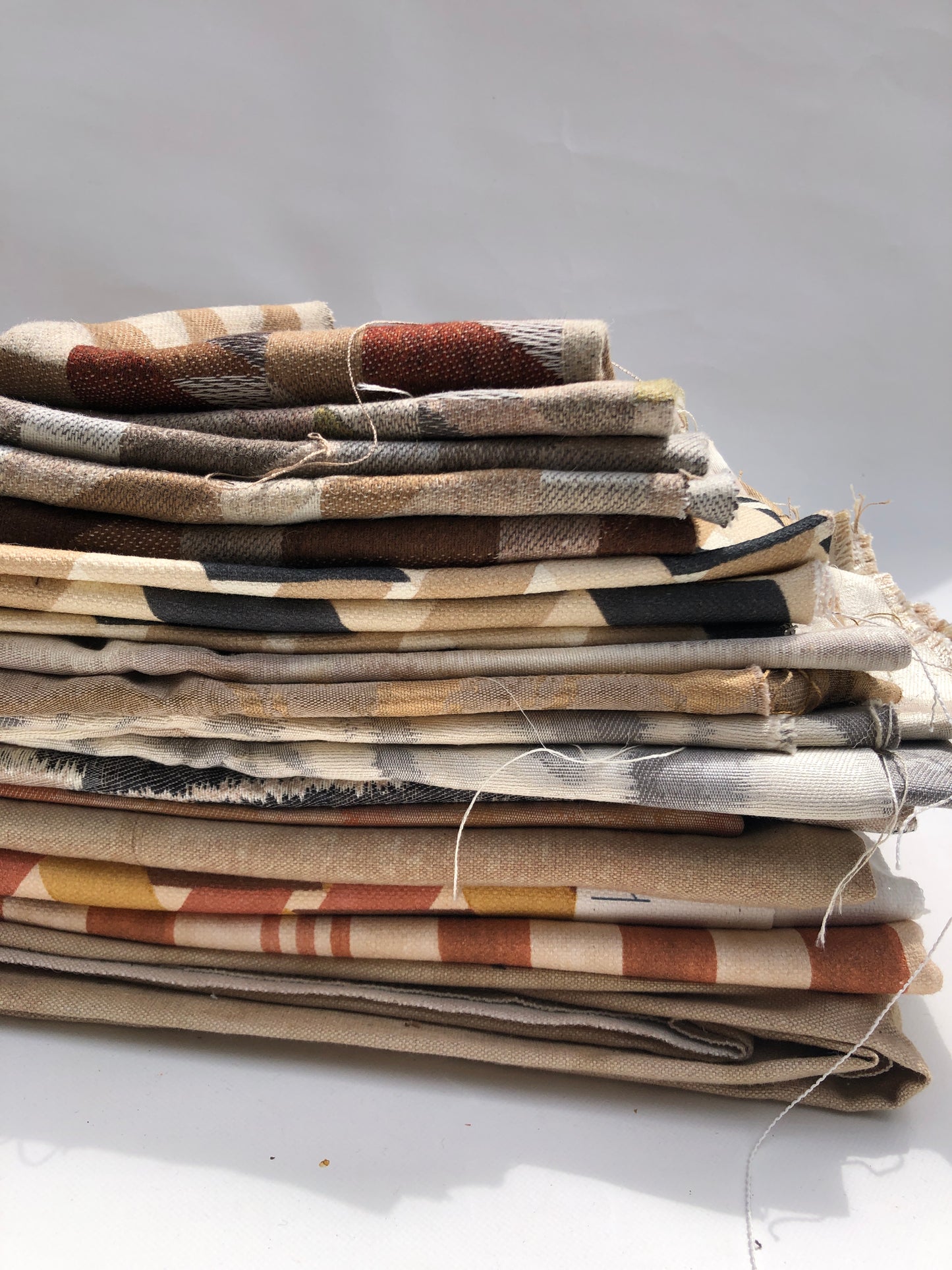 Geometric Patterned Fabric, Brown/Beige, Mixed Bundle