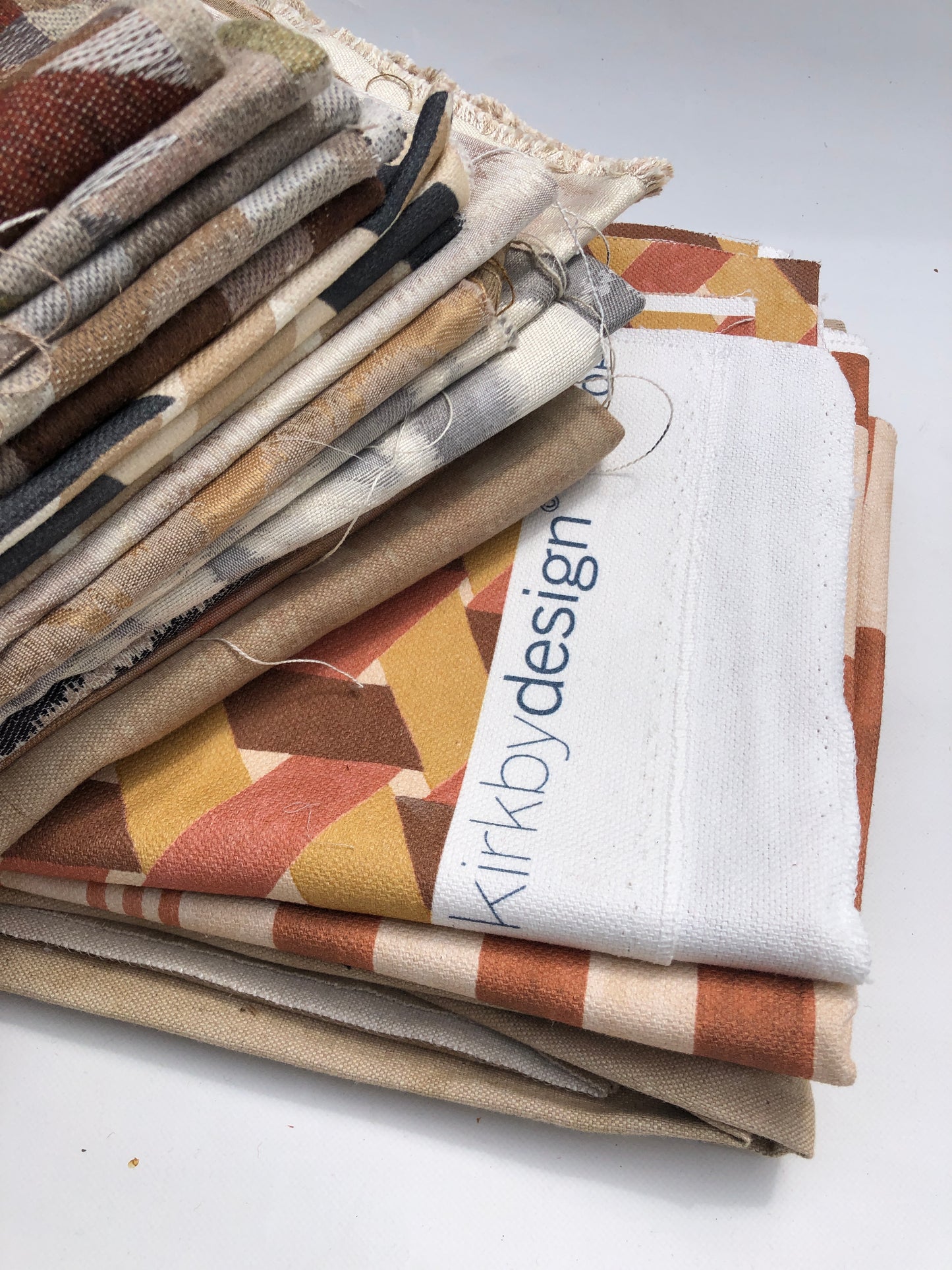 Geometric Patterned Fabric, Brown/Beige, Mixed Bundle