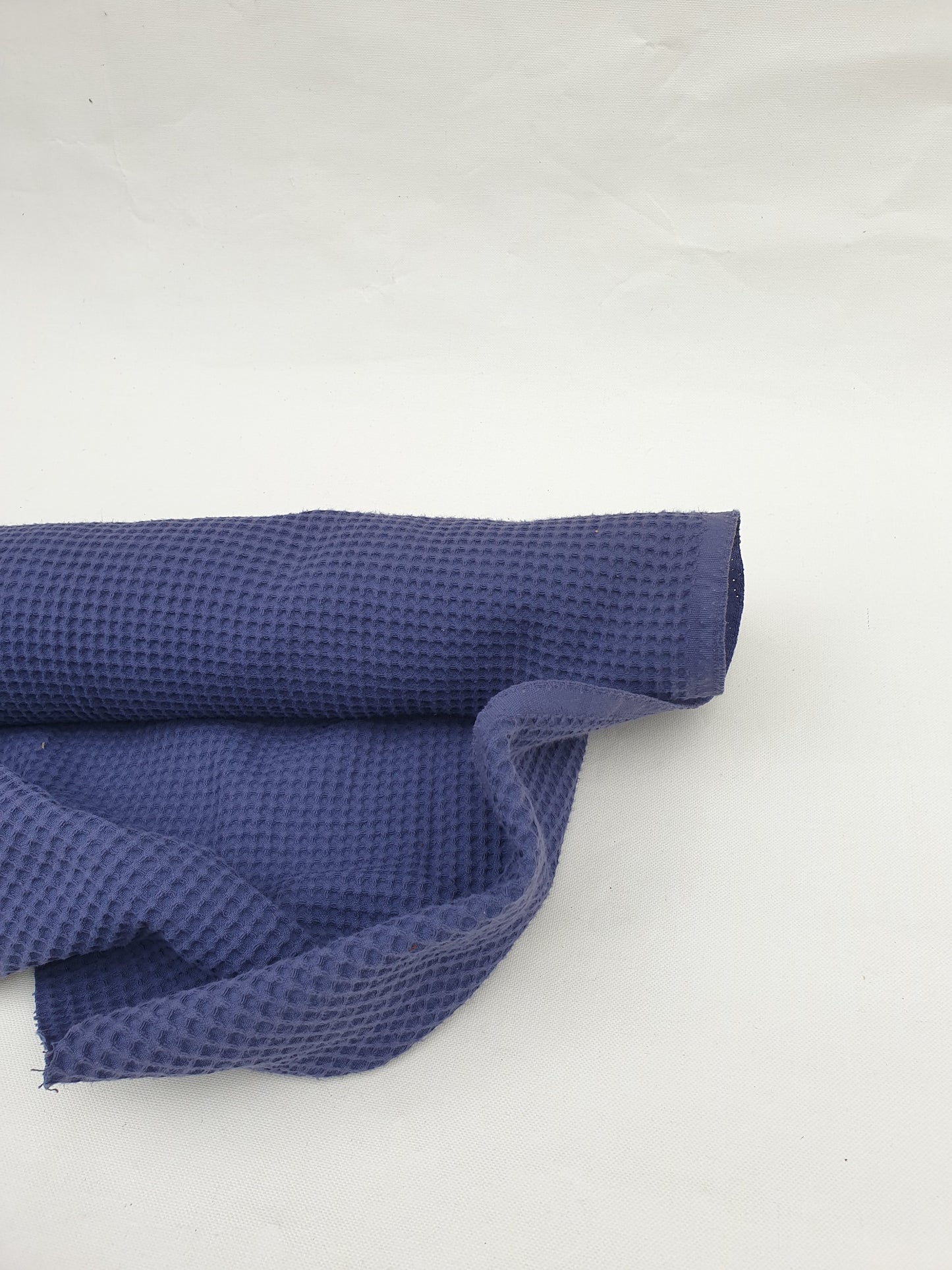 Fabric, Heavy Weight Honeycomb, Dark Blue, End of Roll