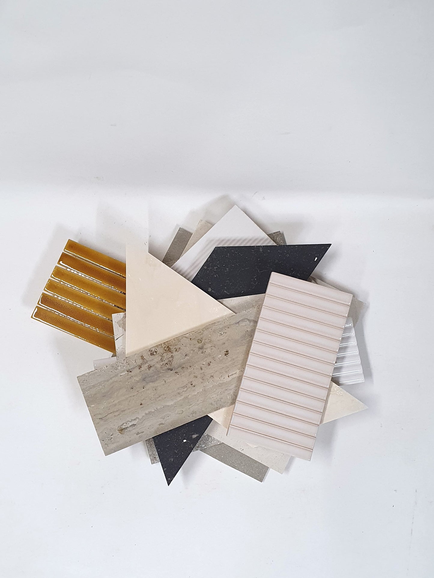 Collection of big tiles in various patterns and colours