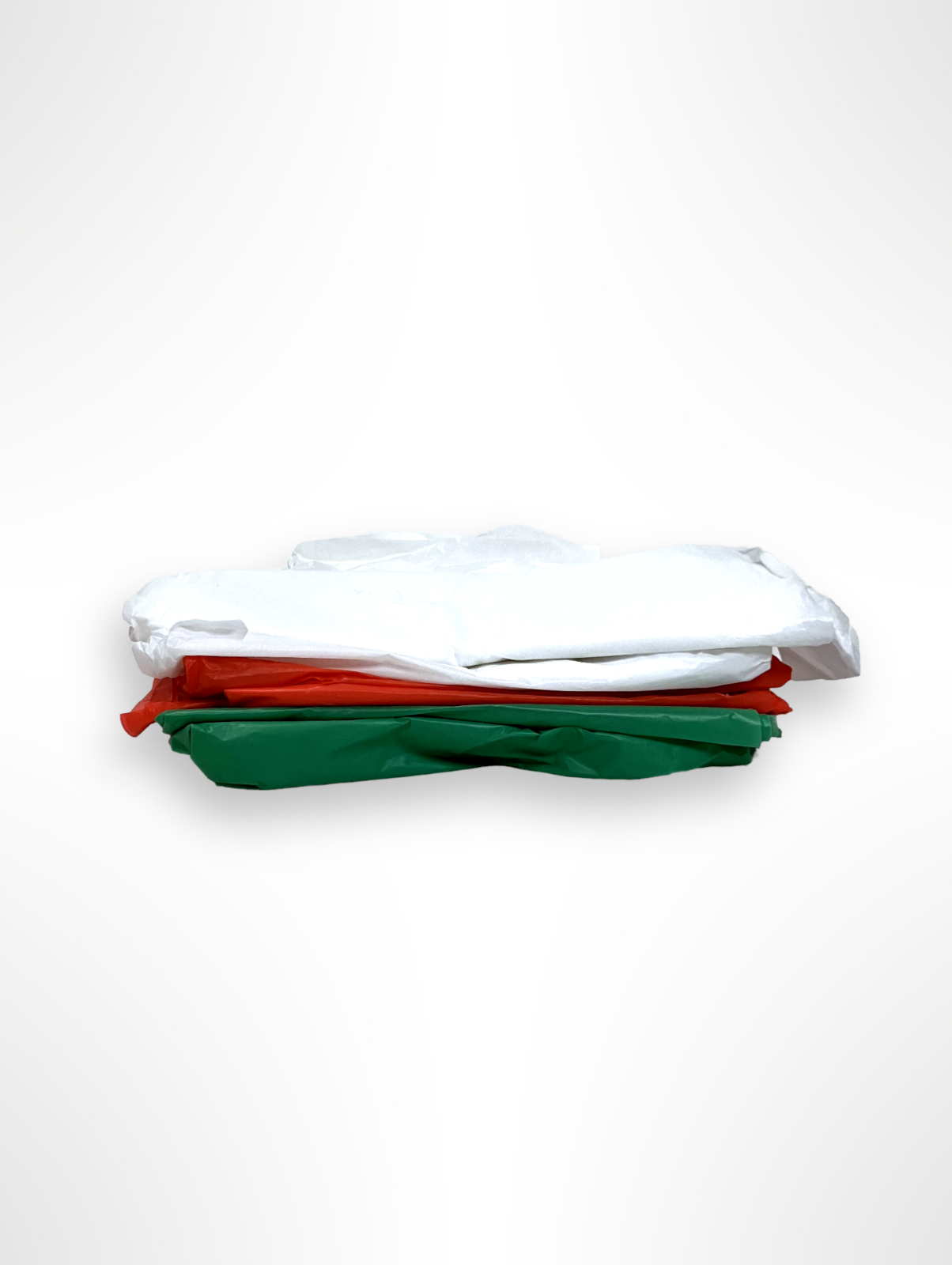 Plastic, Firm, White/Red/Green