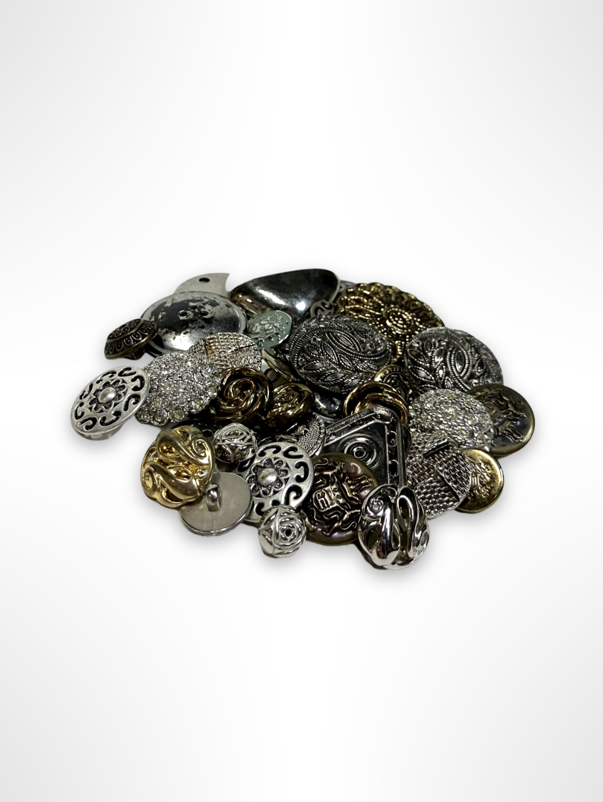 Vintage Buttons, Metal, Mix