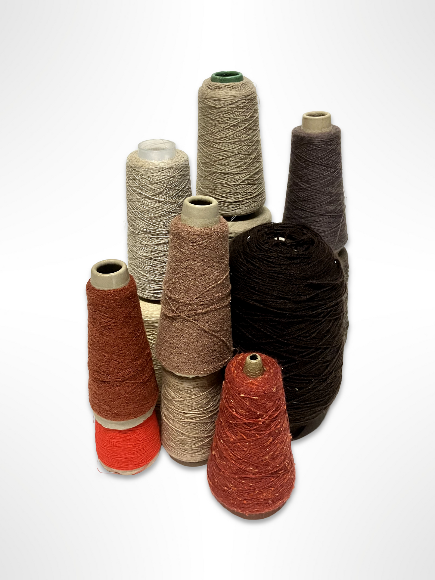 Yarn, Cones, Range of Brown/Red Shades