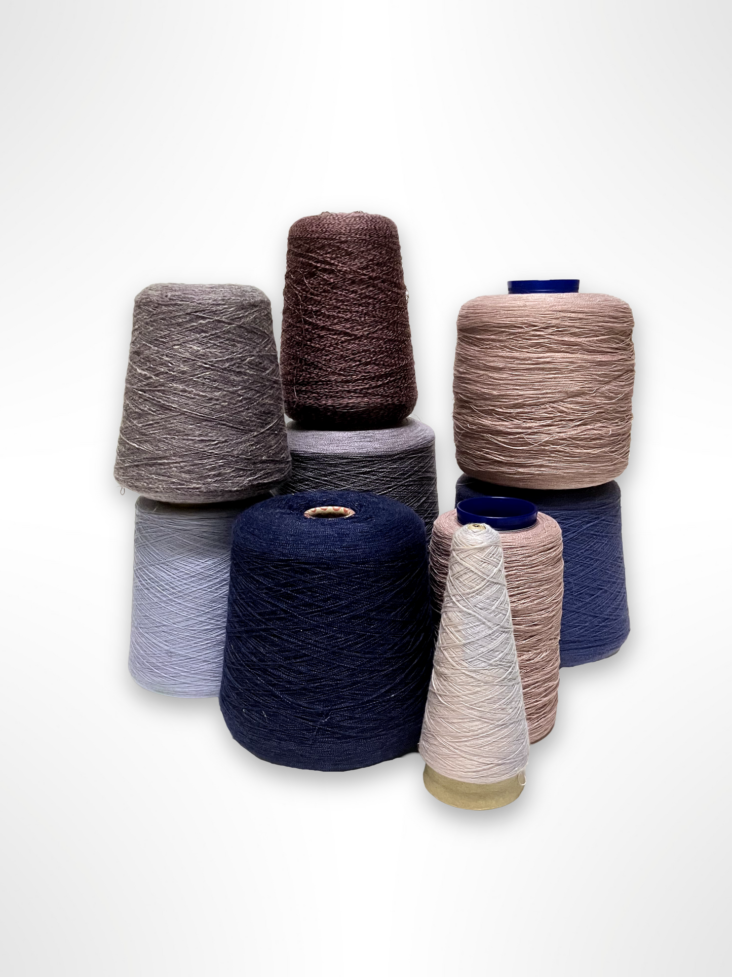 Yarn, Cones, Range of Pink/Purple Shades