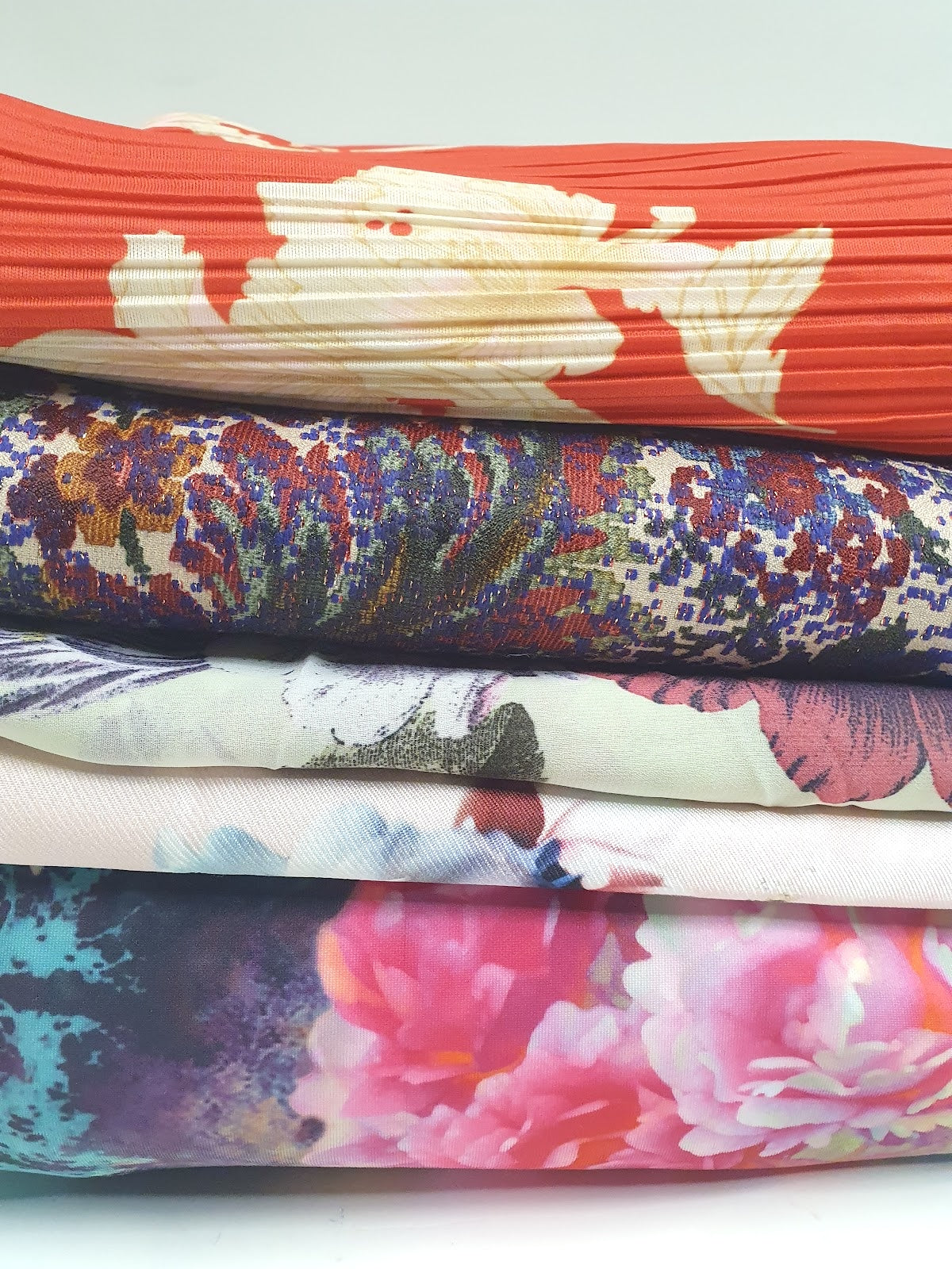 Fabric, Floral Prints Mix, Large Pieces