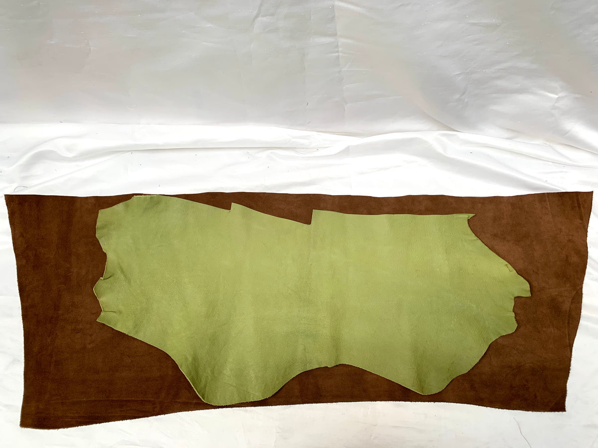 Apple Green Goat Leather + Brown Suede Bundle of 2 *ONE-OFF*