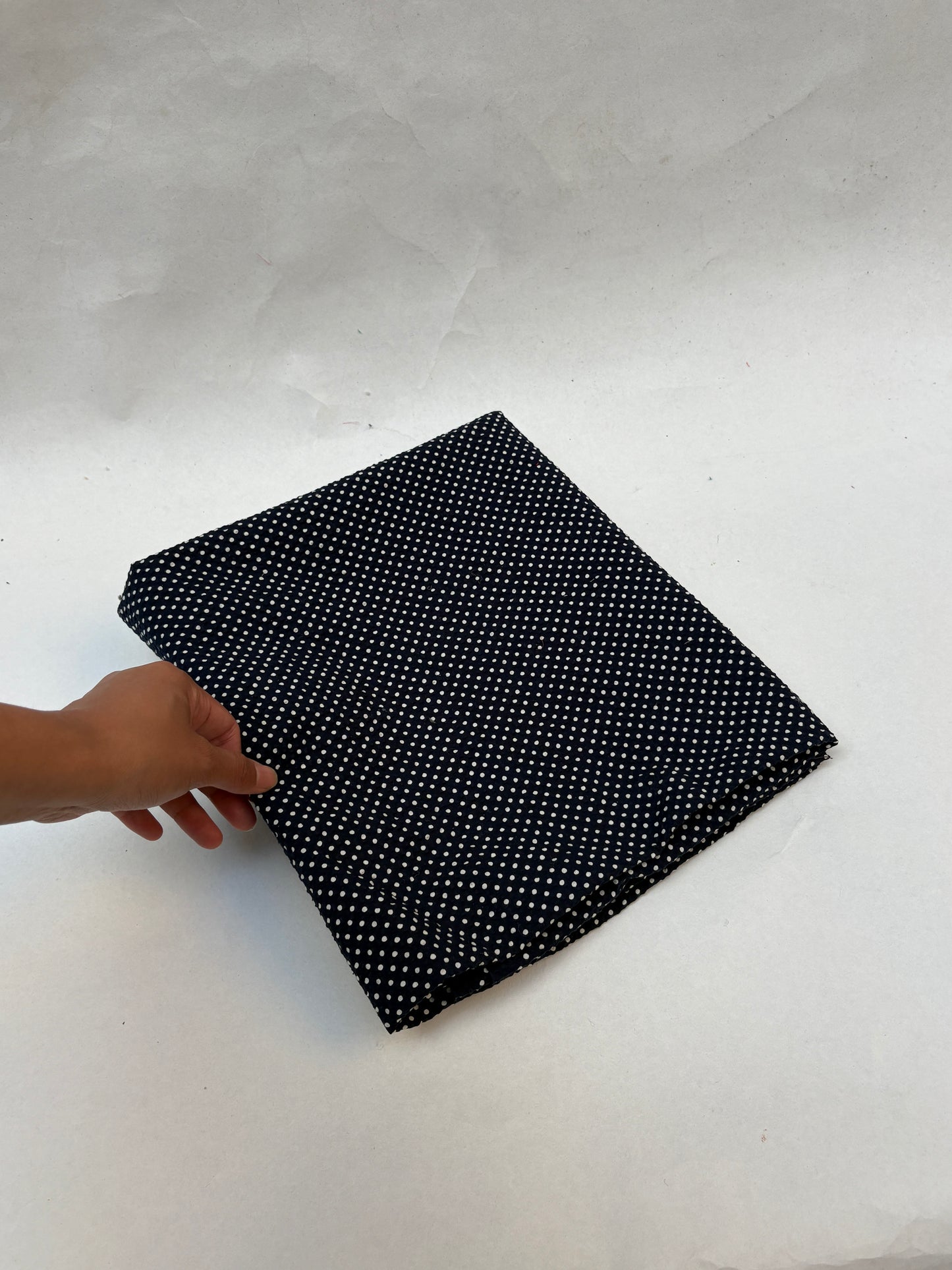 Dotted Pattern Navy 100% Cotton Fabric Piece from End of Roll *ONE-OFF*