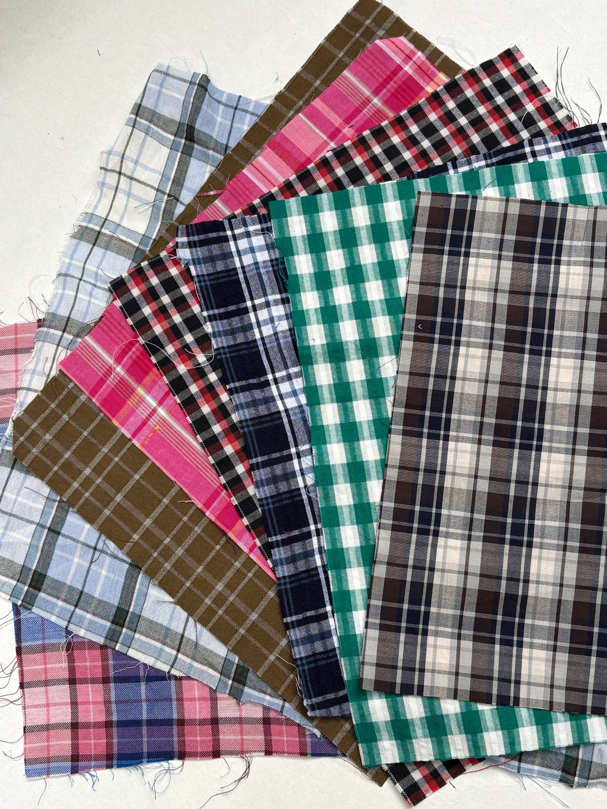 Checkered Cotton Fabric Sample from Nobody’s Child Bundle of 8 *ONE-OFF*