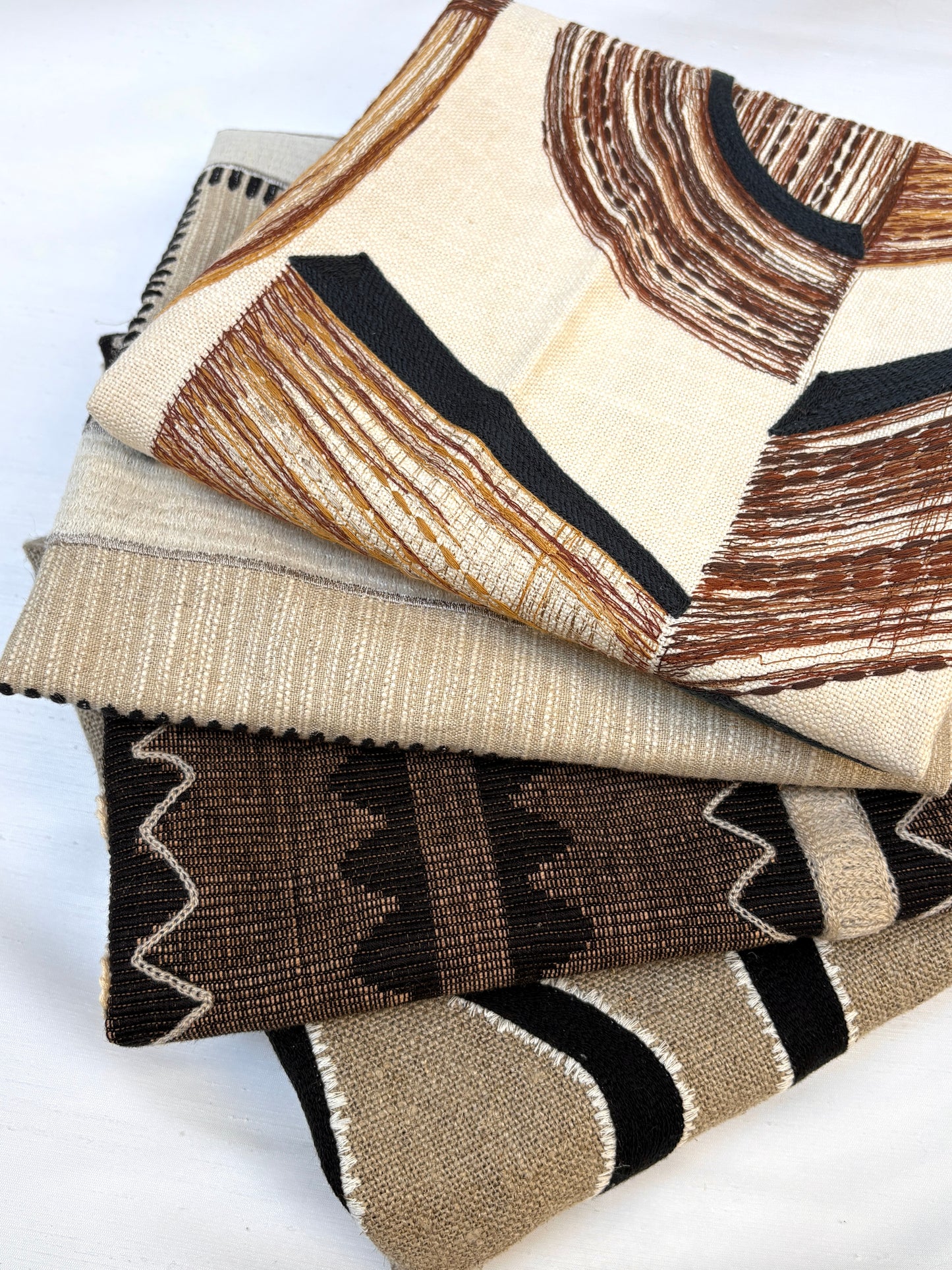 Embroidered Pattern Fabric Bundle of Four *ONE-OFF*