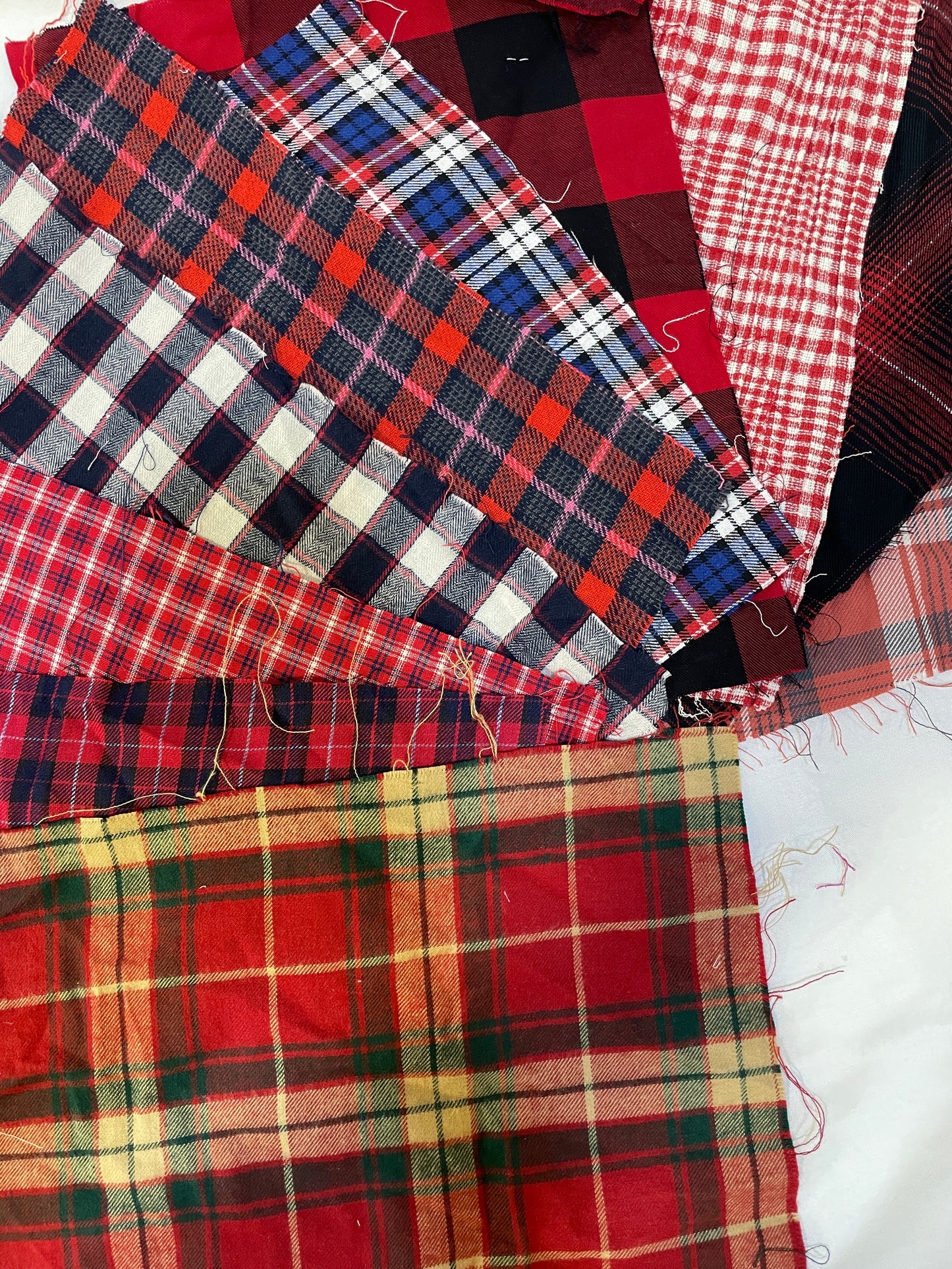 Checkered Red Tonal Cotton Fabric Sample from Nobody’s Child Bundle of 10 *ONE-OFF*