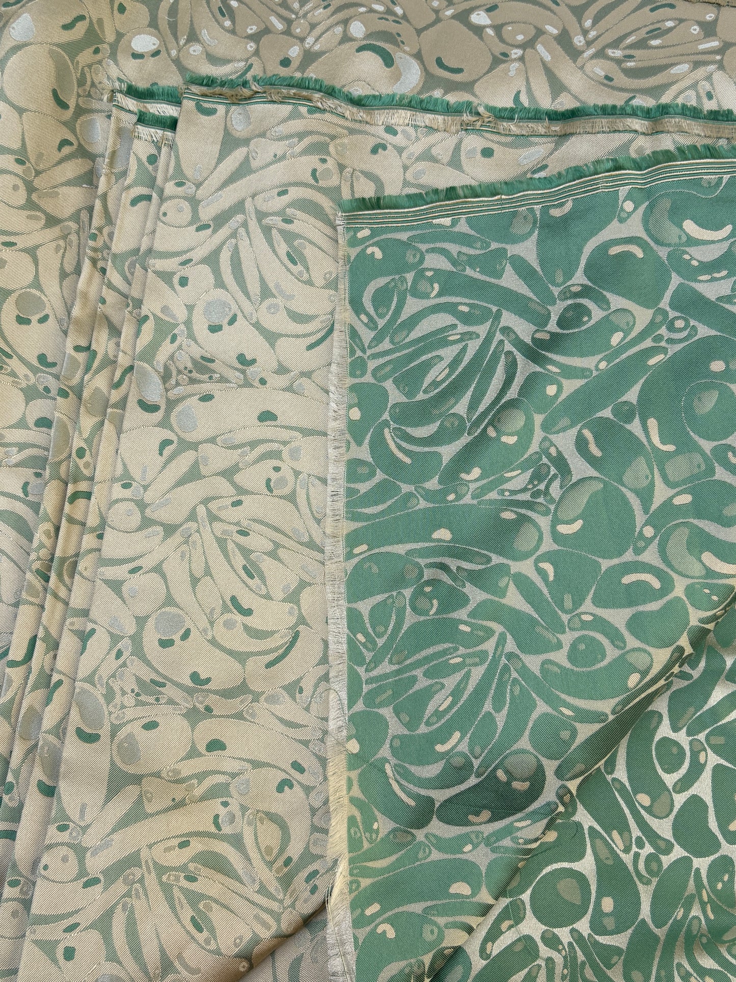 Fabric, Silk Blend, Woven Jacquard, Medium Weight, End of Roll