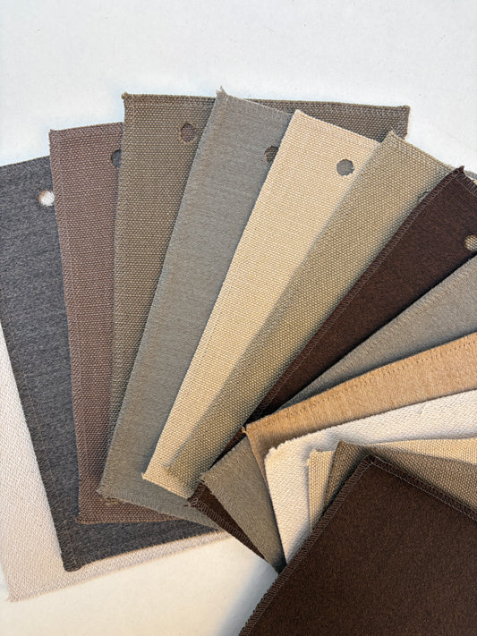 Neutral Earth-Tone Fabric Sample Bundle of 14 from Vitra *ONE-OFF*
