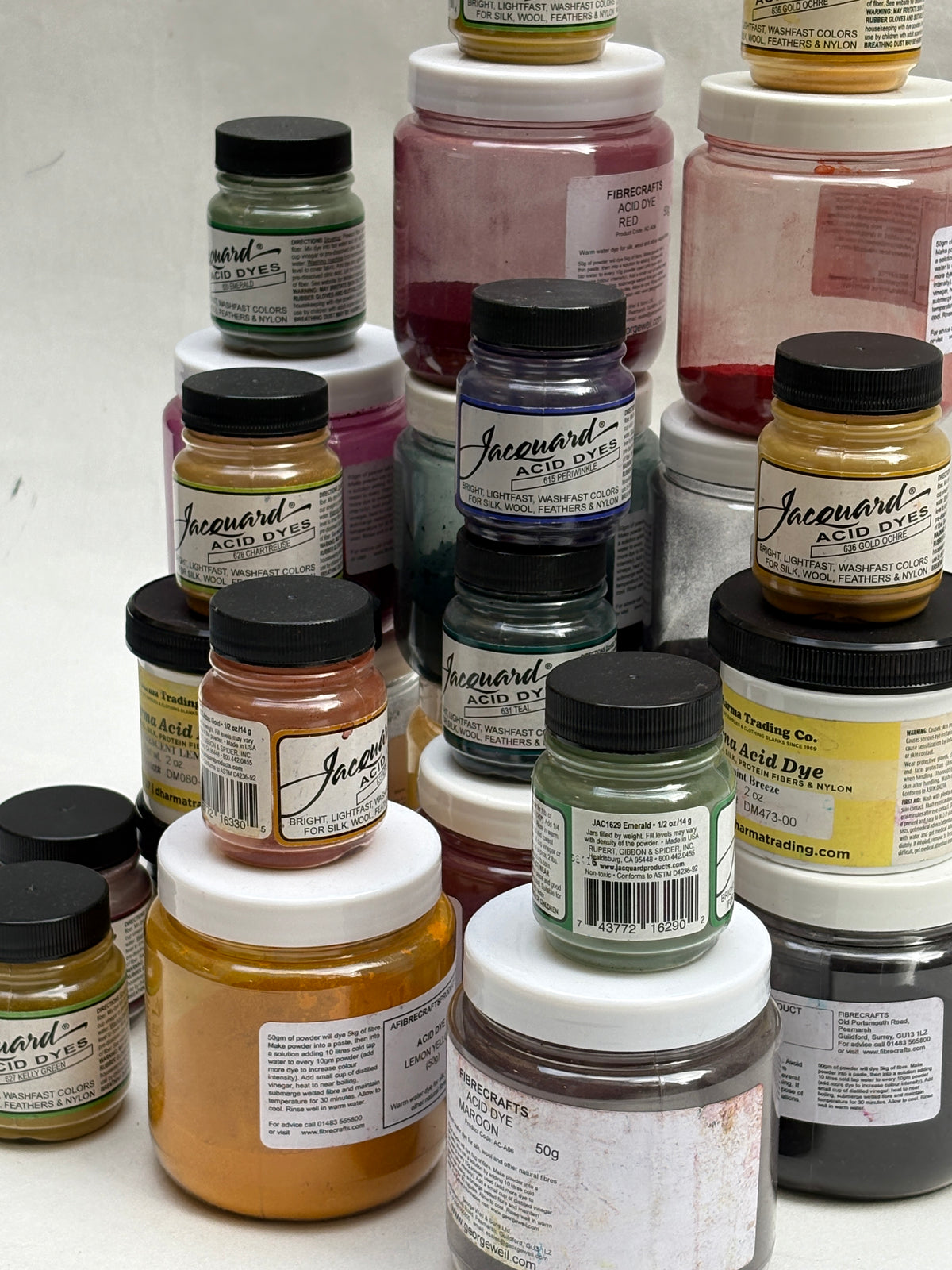 Jacquard Acid Dyes – Assorted Colours | Yarn & Textile Dyeing | Mixed Jar Bundle