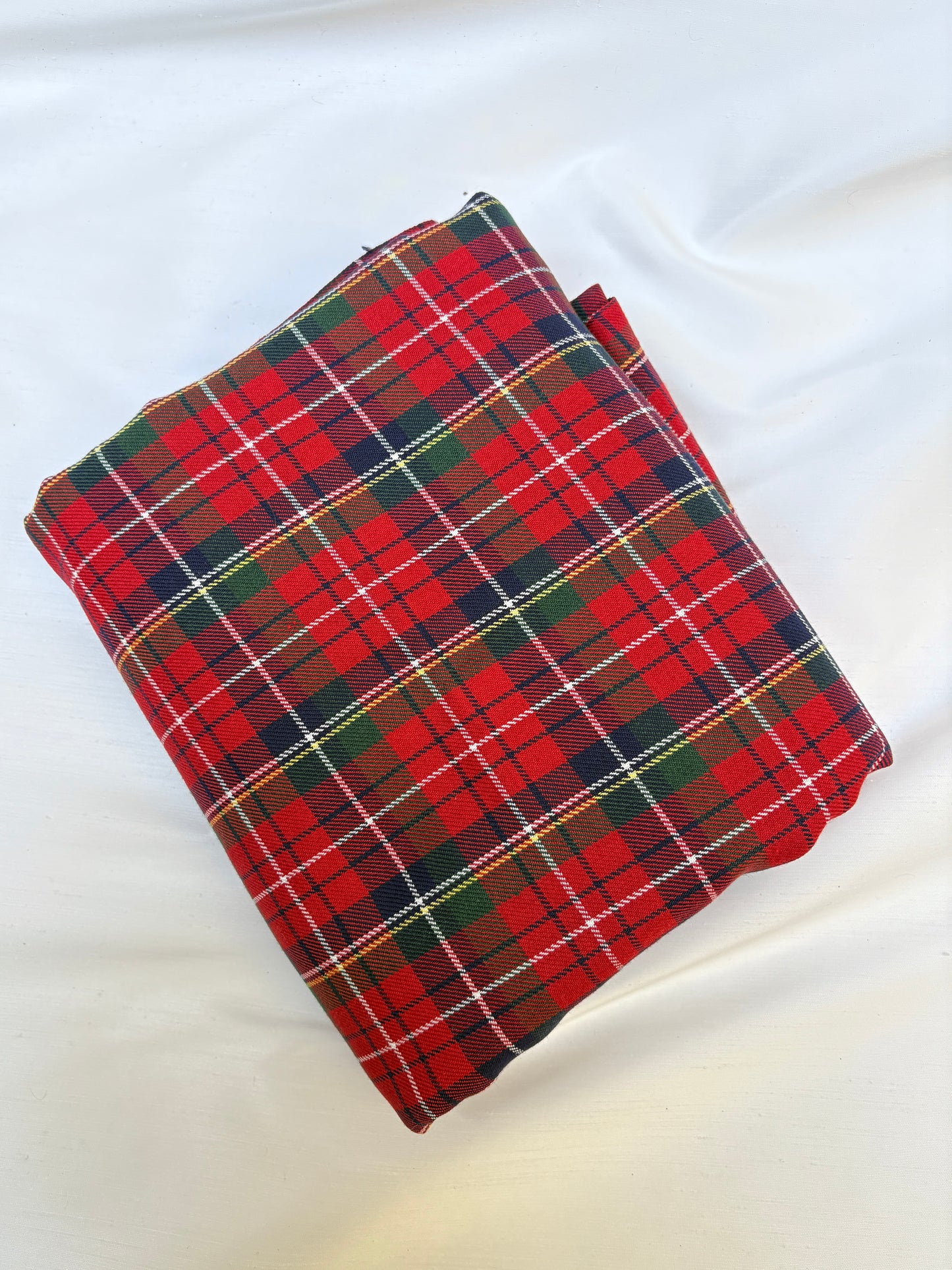 Checked Patterned Woolen Fabric Piece from End of Roll *ONE-OFF*