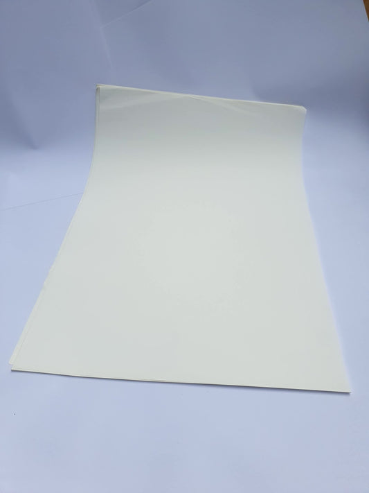 Paper, Smooth Plastic Coating, ~130gsm, Dirty Bone White, 722x510mm