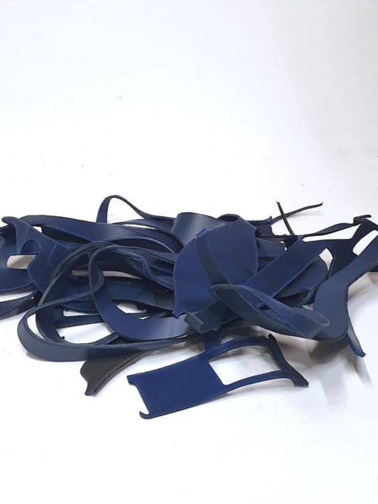 Leather Offcuts, Navy, Mixed Bundle