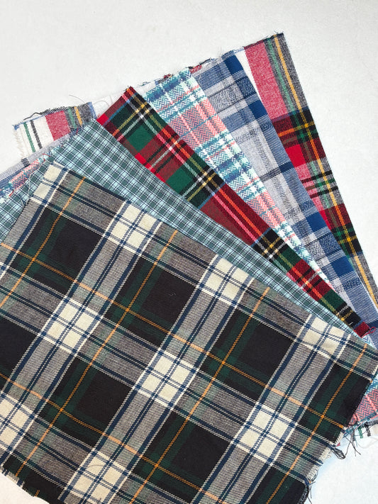 Checkered Cotton Fabric Sample from Nobody’s Child Bundle of 6 *ONE-OFF*