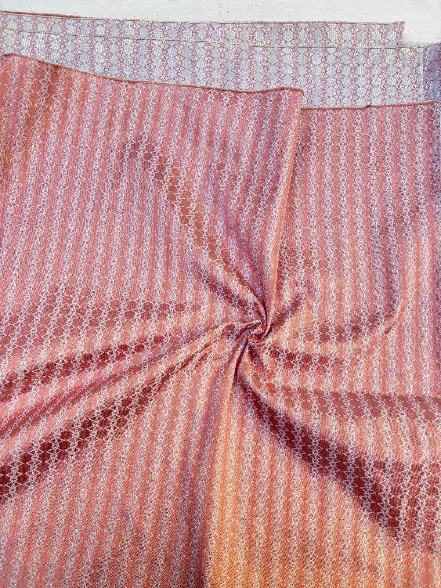Fabric, Silk Blend, Geometric Pattern, Medium Weight, End of Roll, Choose-your-colour