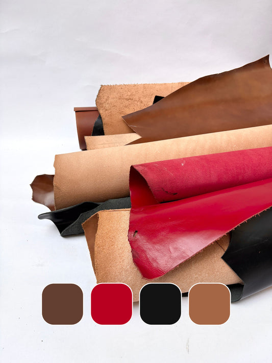 Leather, Vegetable-tanned, Large Pieces, Choose-your-colour